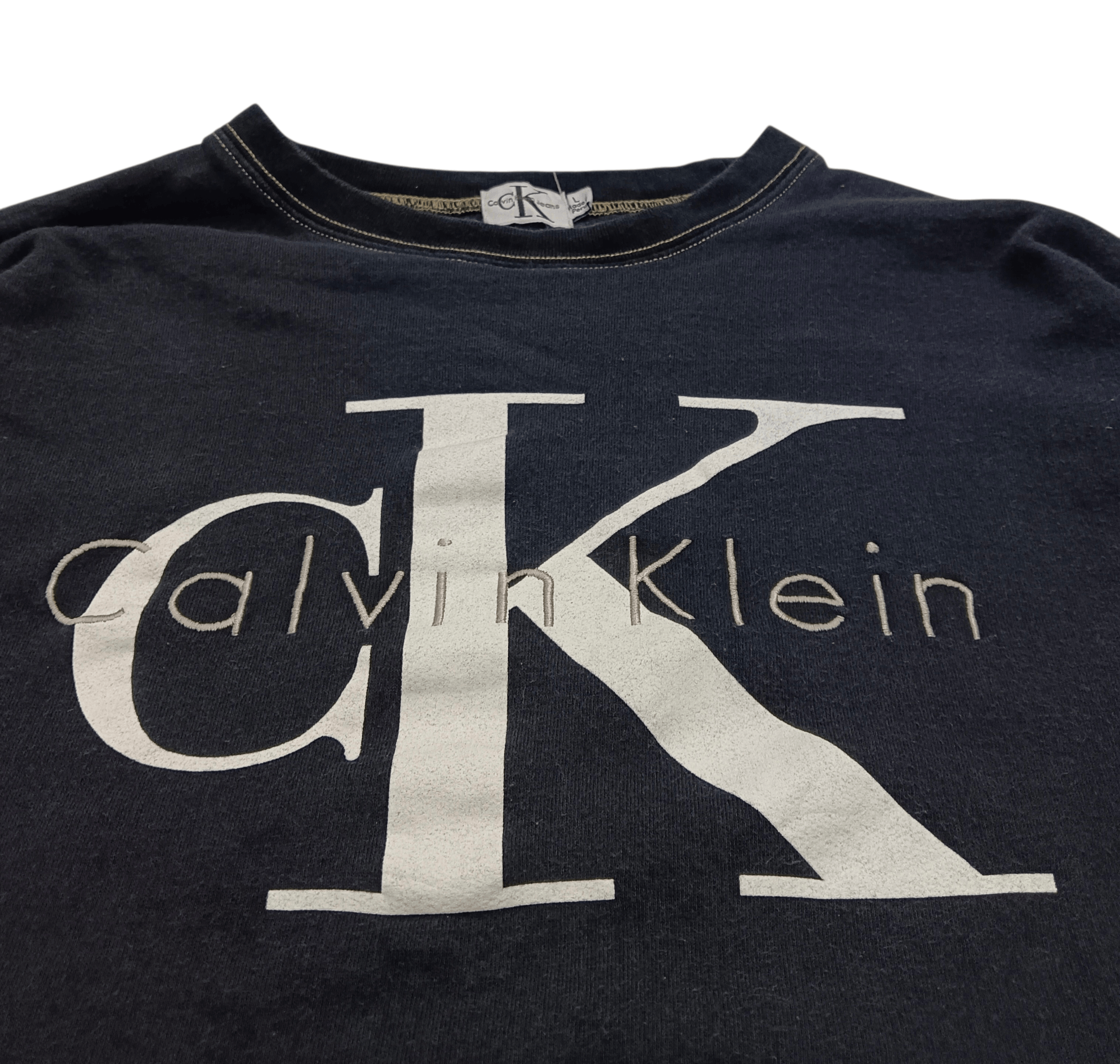 Calvin Klein Vintage Calvin Klein Embroidery Big Logo Sweatshirt Size US L / EU 52-54 / 3 - 3 Thumbnail