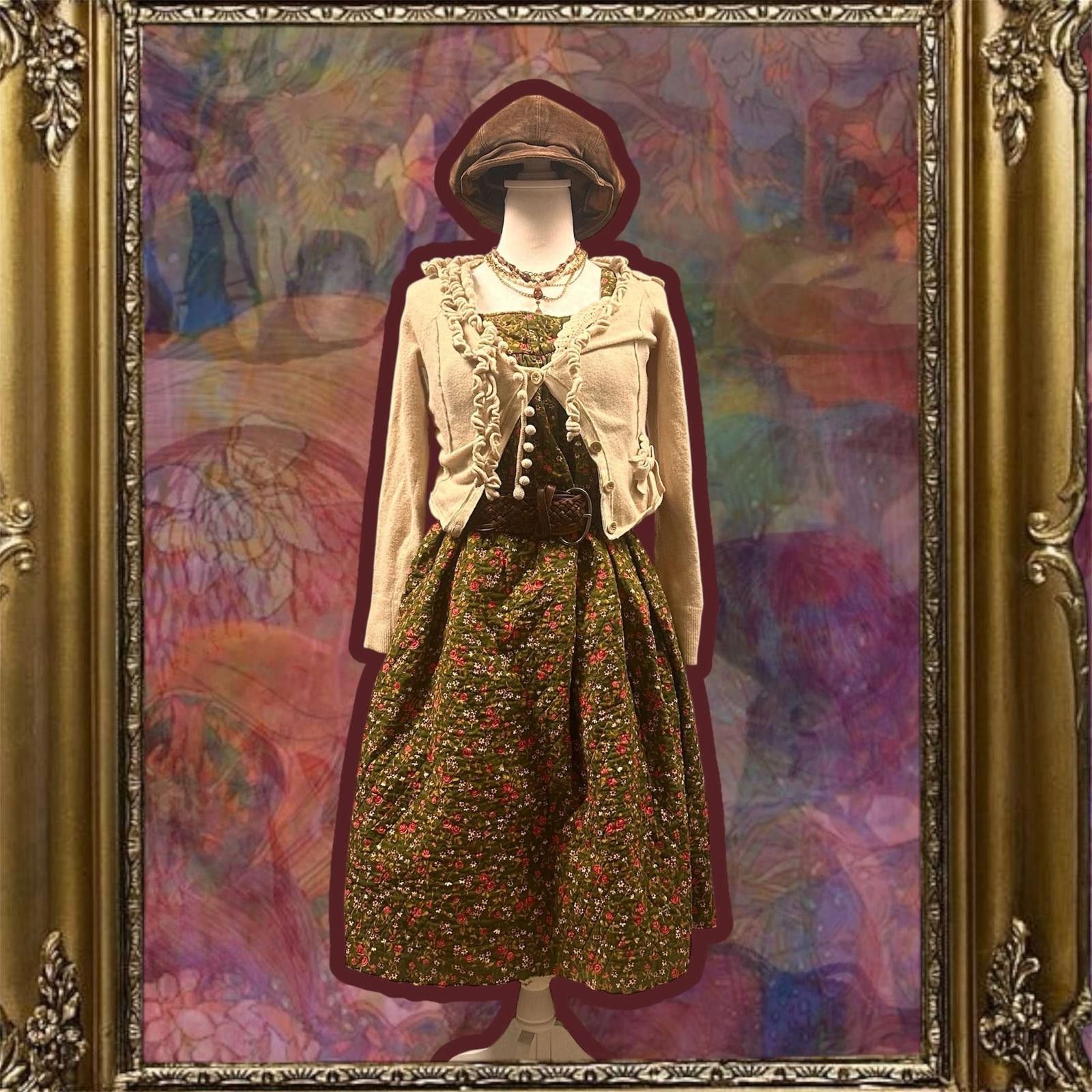 Handmade Vintage Handmade Flower Print Puffy Blanket Dress Size L / US 10 / IT 46 - 1 Thumbnail
