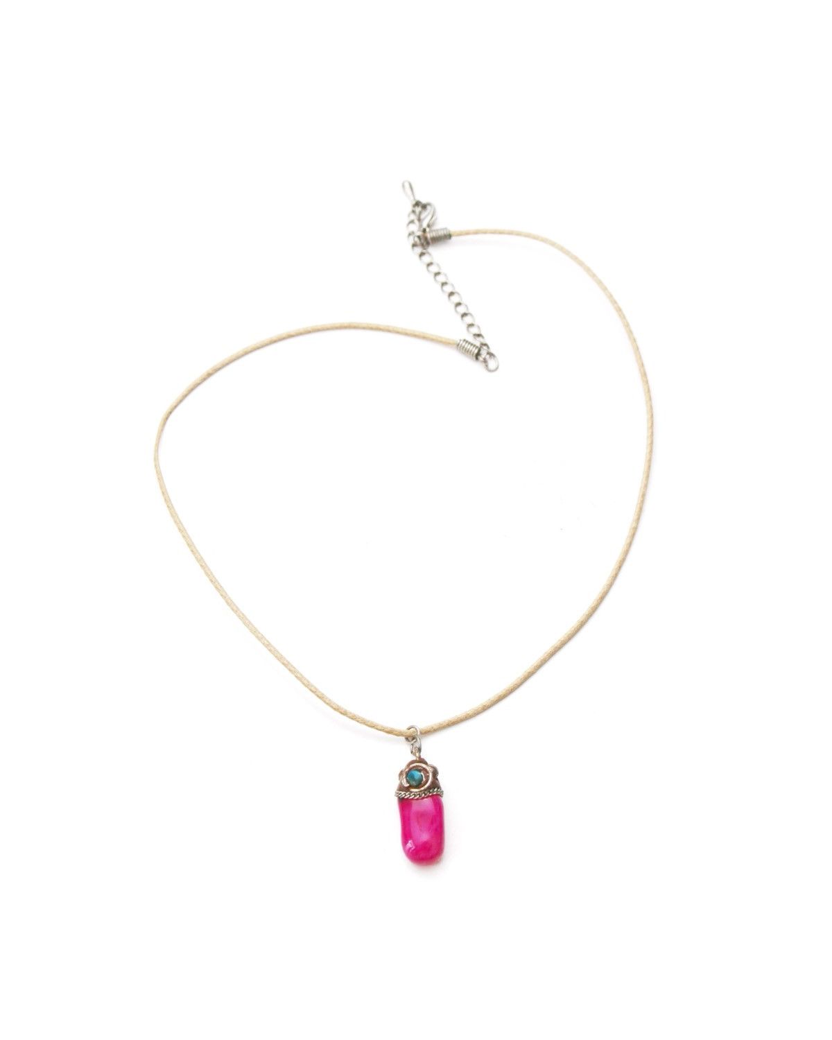 Japanese Brand × Vintage 2000S JAPANESE HANDMADE PINK STONE TALISMAN NECKLACE Size ONE SIZE - 2 Thumbnail