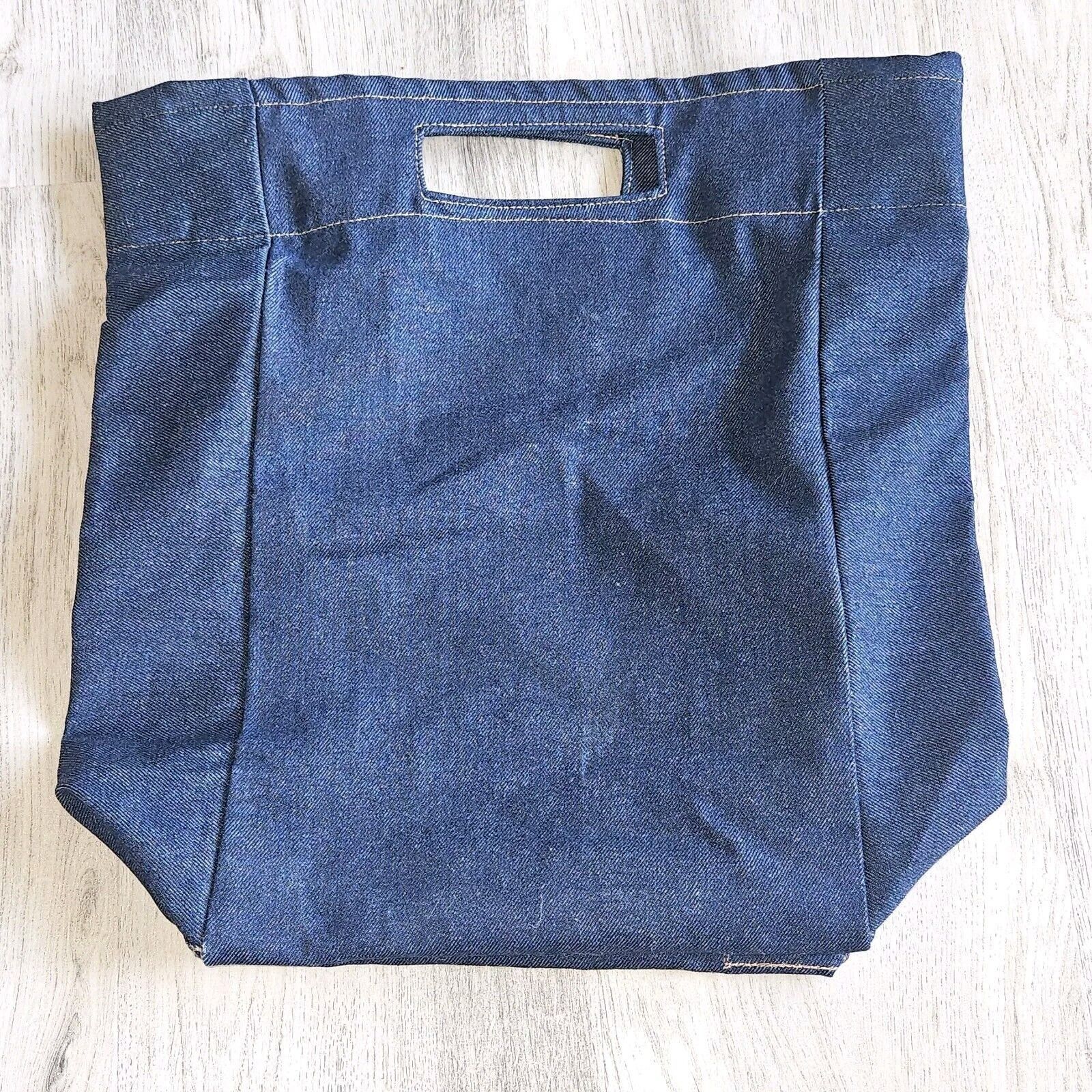 Handmade Prison Inmate Made Reusable Shopping Tote Blue Denim Bag Size ONE SIZE - 10 Thumbnail