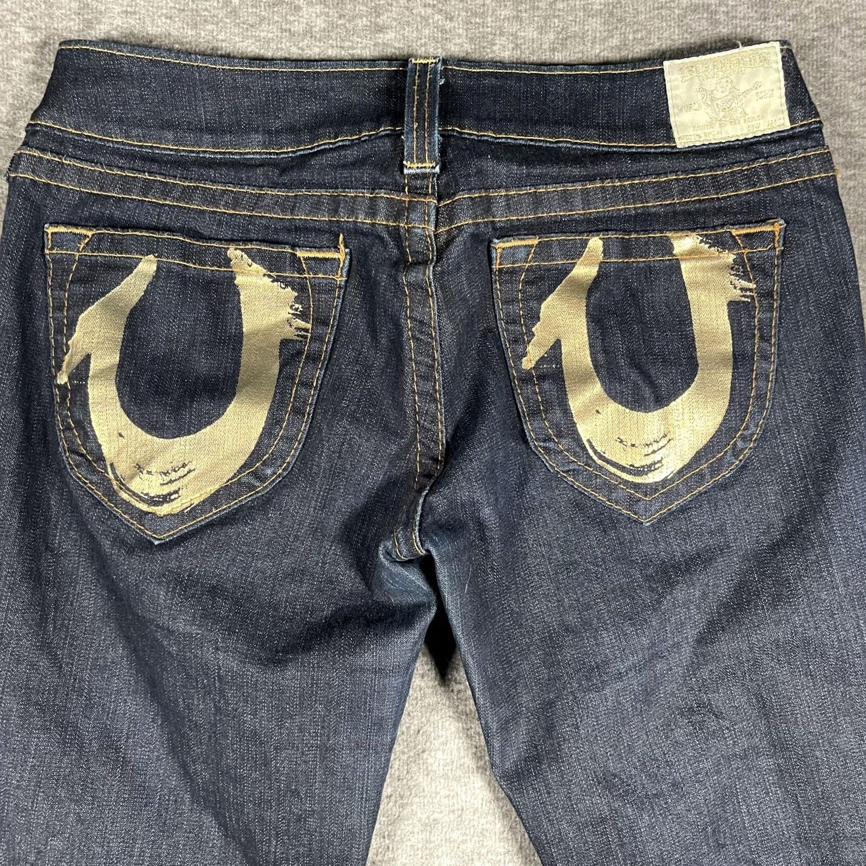 True Religion VINTAGE True Religion Jeans Womens 31 Dark Wash Bootcut Horseshoe Logo Stretch Made USA Size 24" / US 00 / IT 34 - 5 Thumbnail