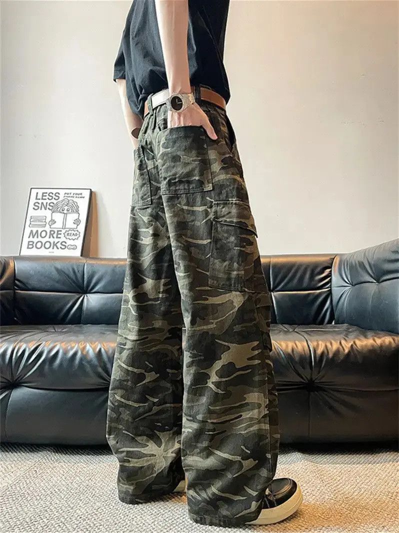 Japanese Brand Retro casual loose wide leg camouflage jeans Size US 30 / EU 46 - 3 Thumbnail