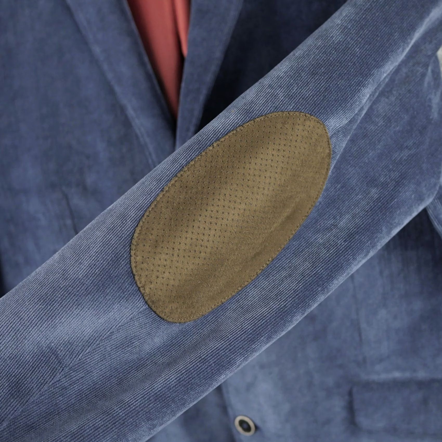 English Laundry English Laundry Blazer Mens 2X Blue Corduroy Suit Jacket Elbow Patches Size 48R - 6 Thumbnail