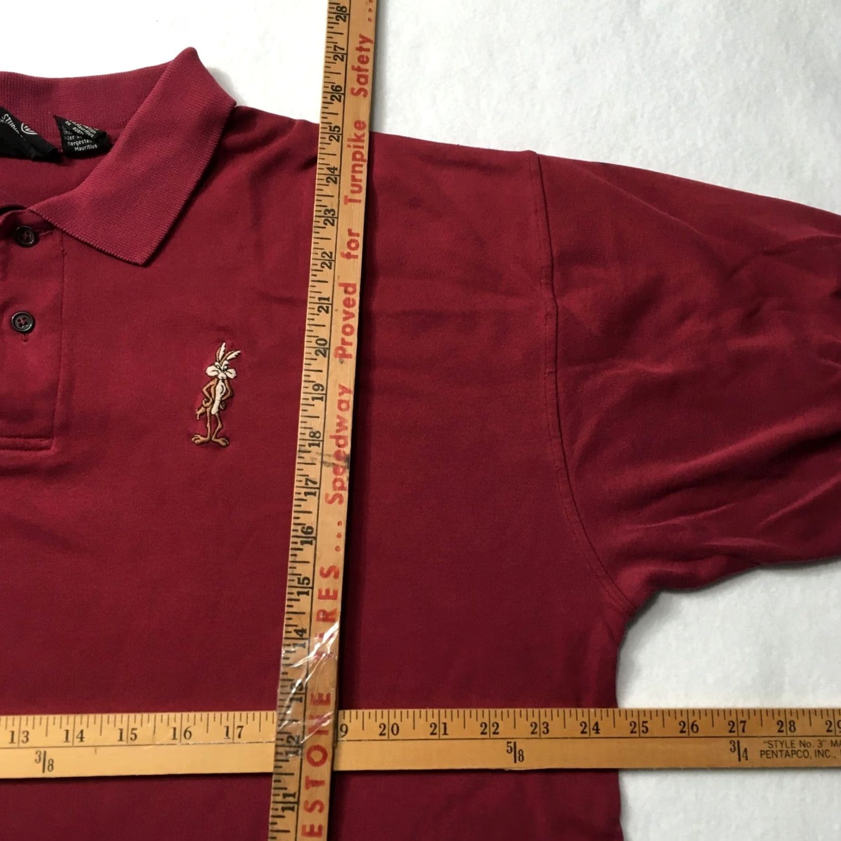 Vintage VINTAGE warner bros Mens XL burgundy Looney Tunes Bugs Bunny Golfing Polo Size US XL / EU 56 / 4 - 5 Thumbnail