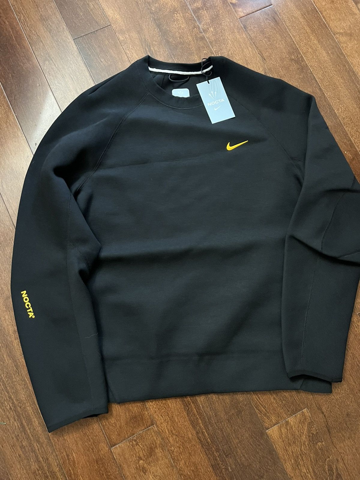 image of Drake x Nike Nocta Tech Fleece Crewneck in Black, Men's (Size Small)