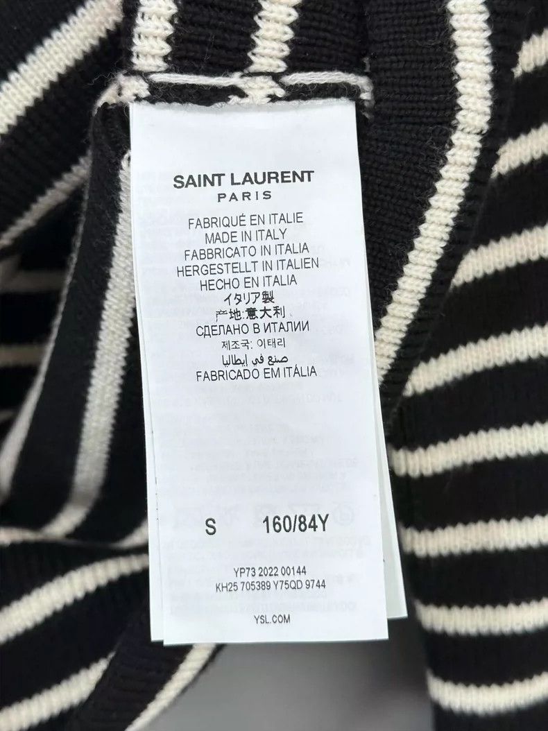 Saint Laurent Paris Saint Laurent Paris Striped one-neck off-the-shoulder knit Size S / US 4 / IT 40 - 5 Thumbnail