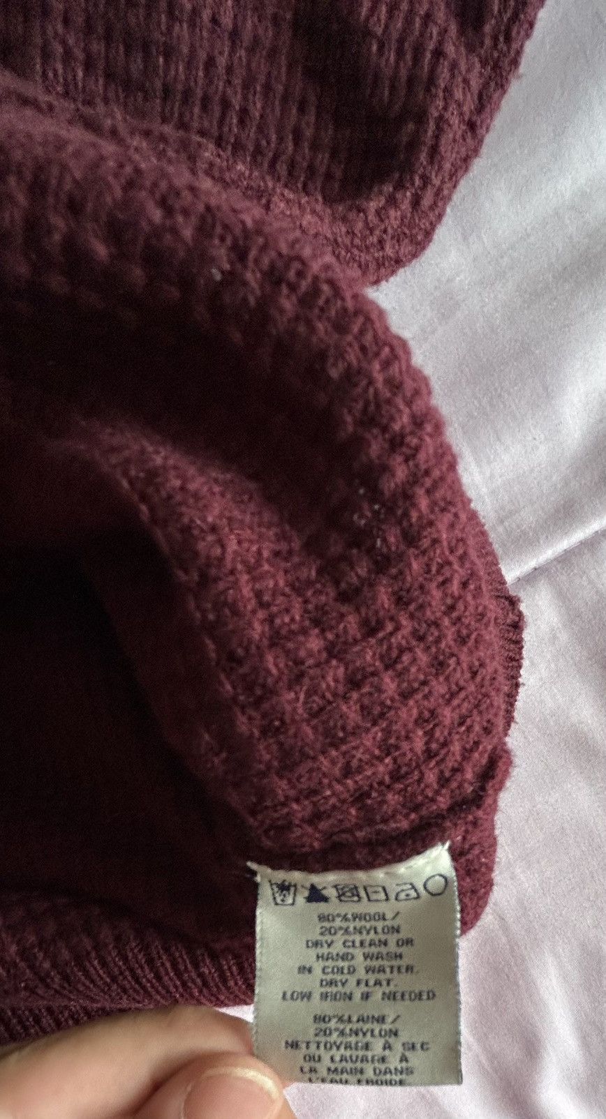 Schott Schott Bros Ribbed Wool Sweater Size L Wine V-Neck Size US L / EU 52-54 / 3 - 7 Thumbnail