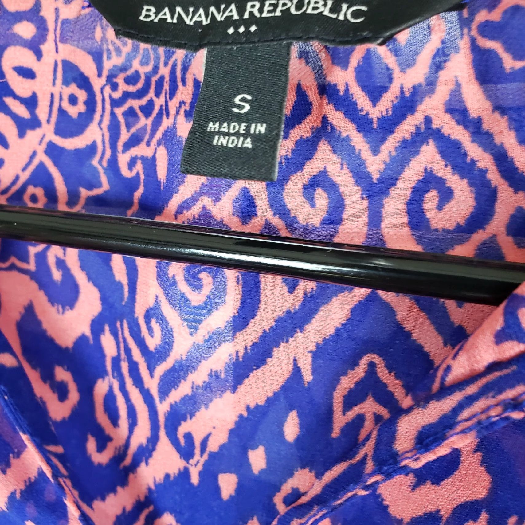 Banana Republic Banana Republic Blouse Womens Sz Small Pink Blue Tassels Sheer V-Neck 3/4 Sleeve Shirt Womens Size S / US 4 / IT 40 - 5 Thumbnail