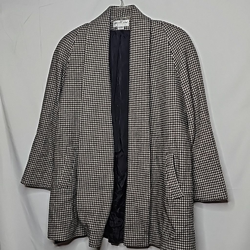 Preston & York Preston & York VINTAGE houndstooth 70% wool coat jacket sz L Size L / US 10 / IT 46 - 1 Thumbnail