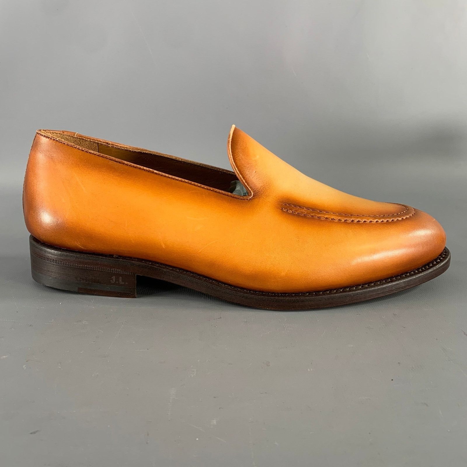 Other KLEIN EPSTEIN & PARKER Brown Tan Distressed Patent Loafers Size US 9 / EU 42 - 2 Thumbnail