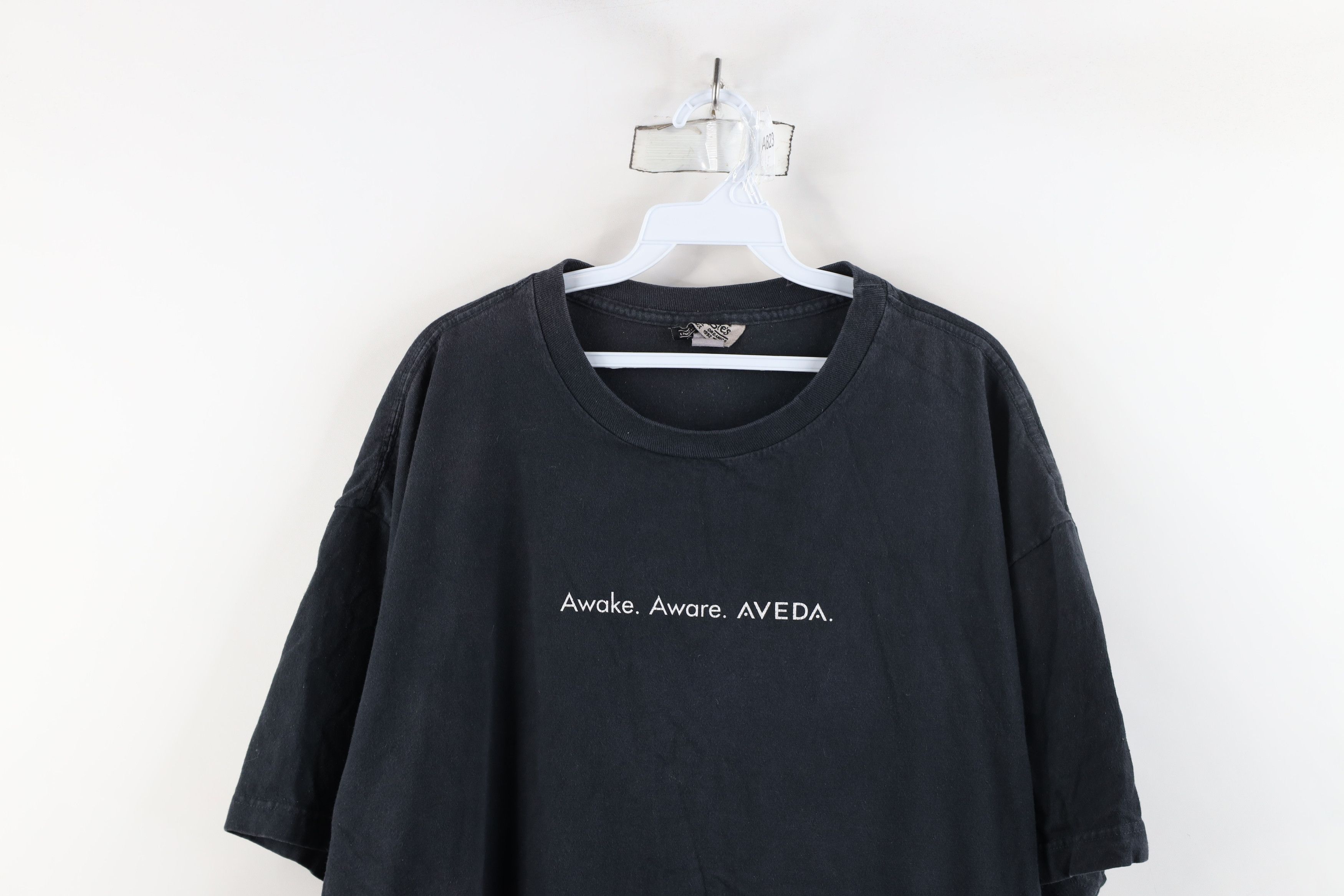 Vintage Vintage 90s Awake Aware Aveda Shampoo T-Shirt Black USA Size XL / US 12-14 / IT 48-50 - 2 Thumbnail