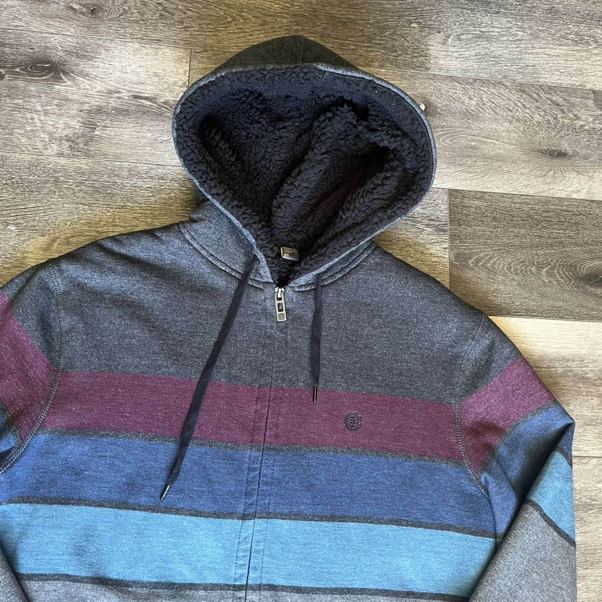 Element Vintage Y2K Element Stripe Sherpa Fleece Lined Zip Up Hoodie Size US M / EU 48-50 / 2 - 3 Thumbnail