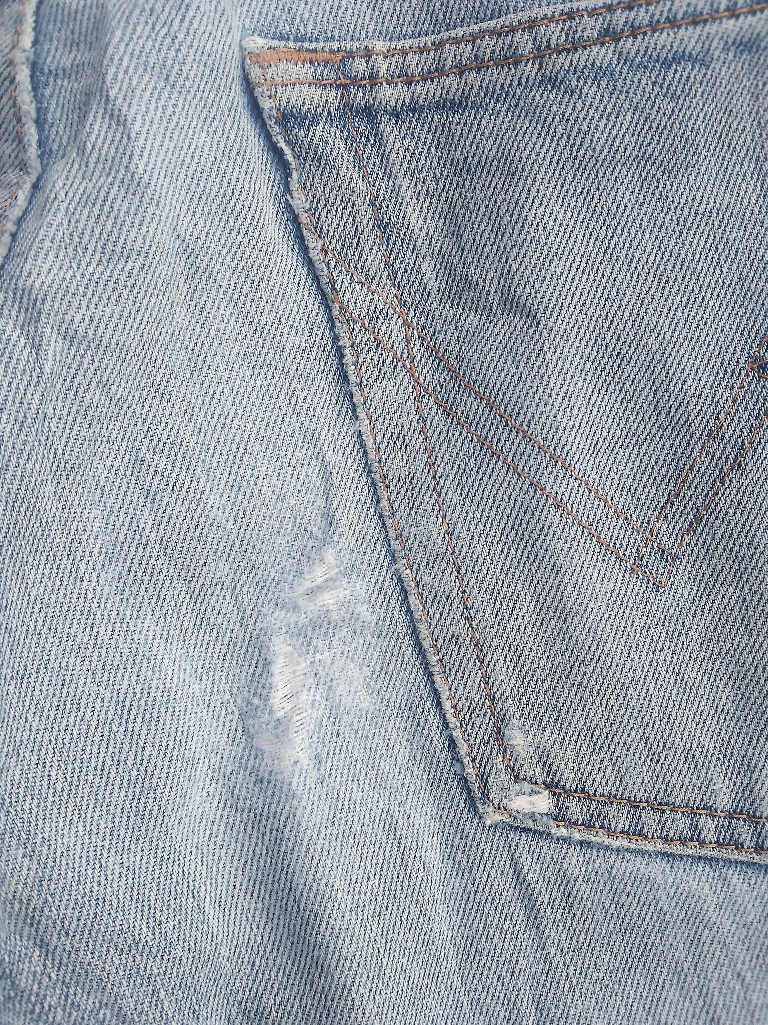 Japanese Brand 90s Vintage Distressed Wrangler Faded Blue Jeans 32x32 Size US 32 / EU 48 - 4 Thumbnail