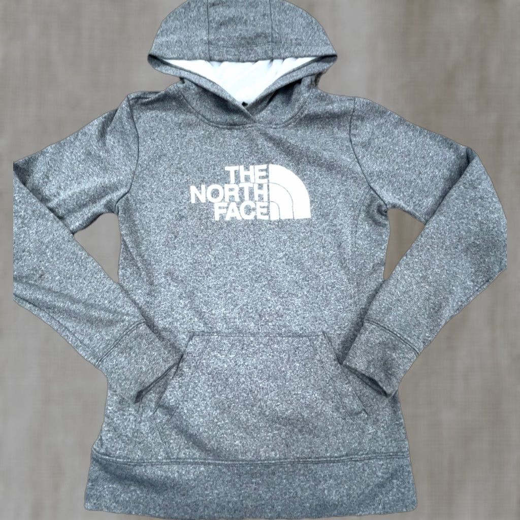 The North Face The North Face Hoodie Women Small Gray White Sweatshirt Sweater Logo Pullover Casual Activewear Modern Outdoors Womens Size S / US 4 / IT 40 - 1 Thumbnail
