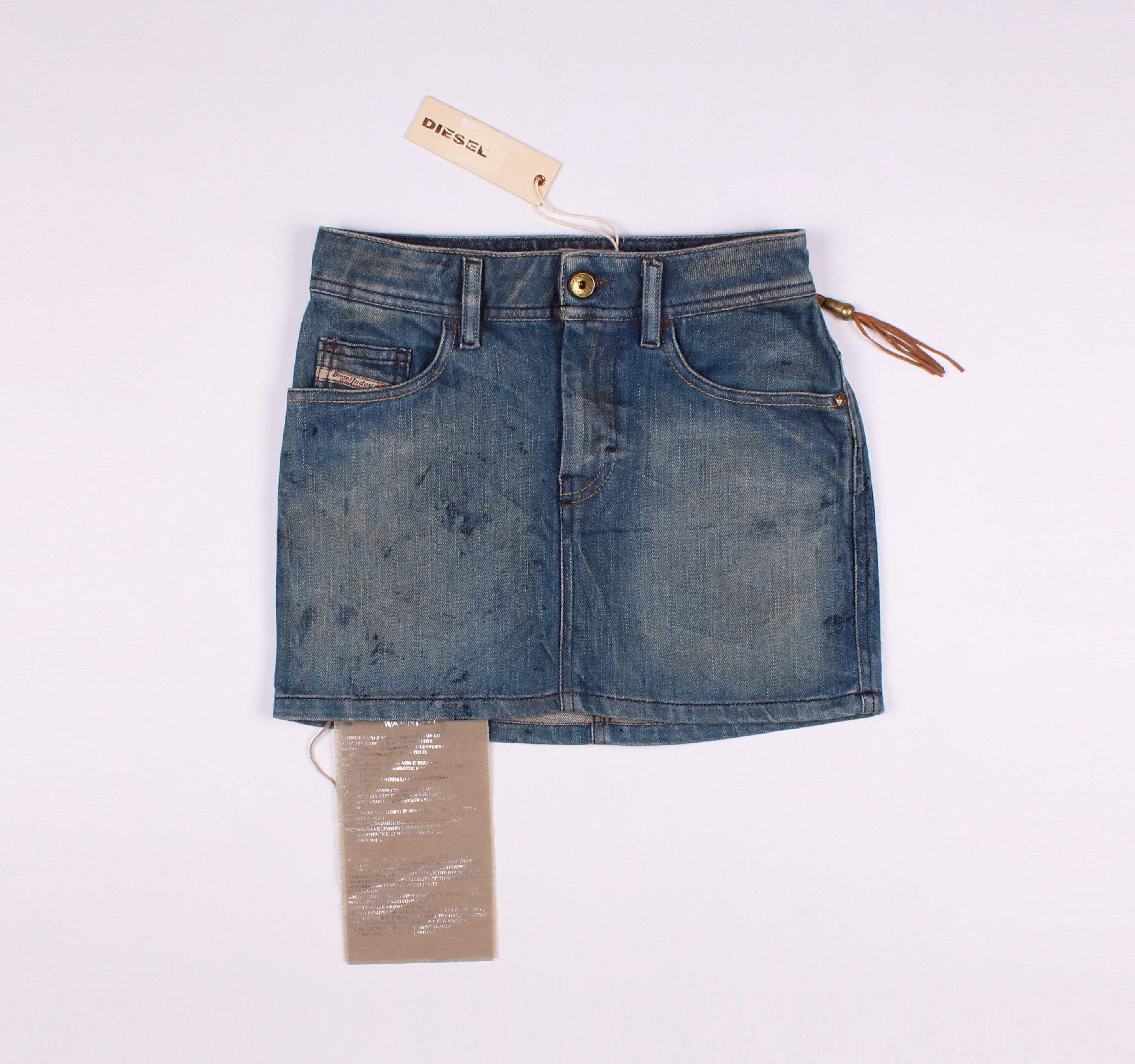 Vintage Y2K Diesel Denim Dirty Grunge Mini Skirt
