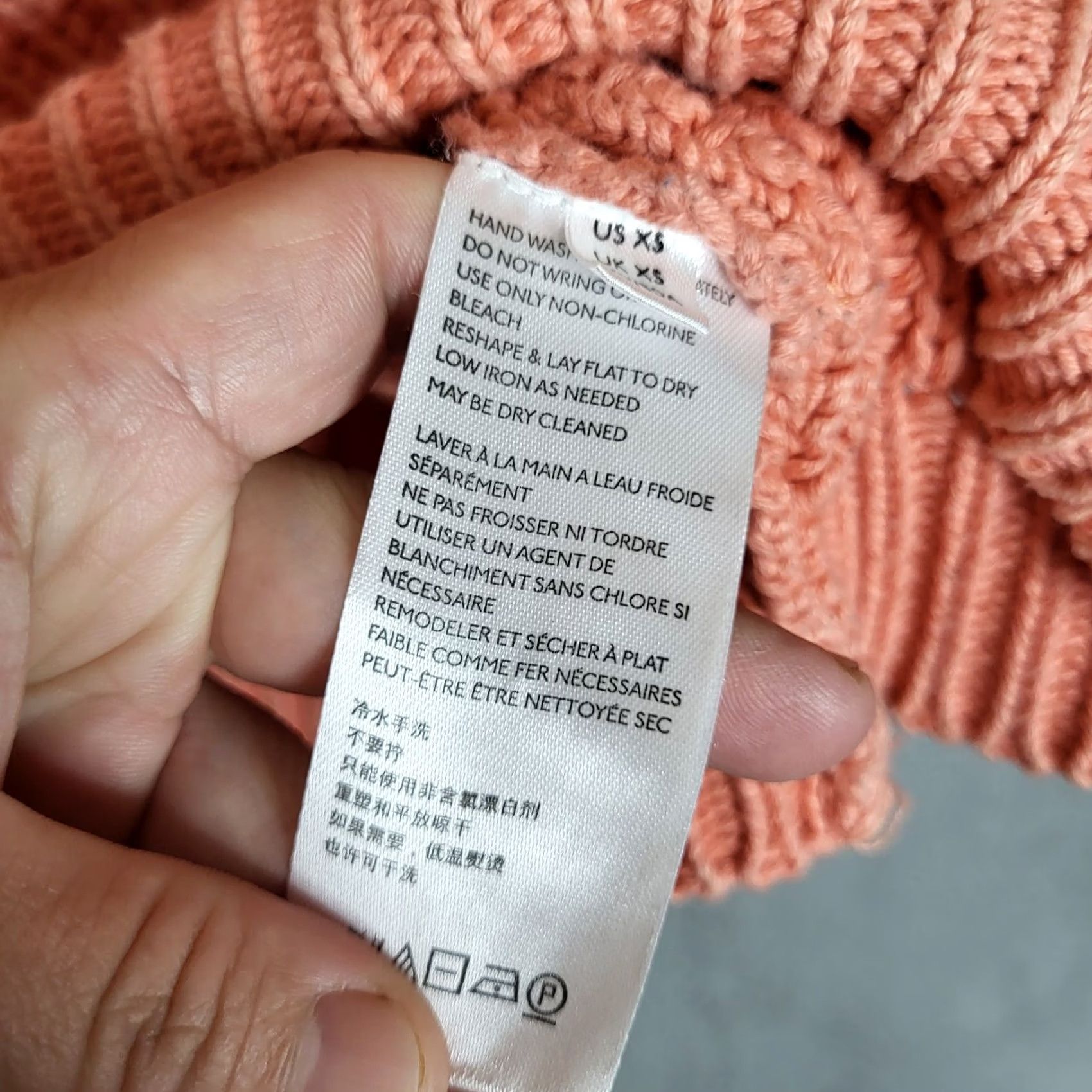 Anthropologie Maeve By Anthropologie Chunky Coral Mackenzie 3/4 Sleeve Sweater XS Orange Crew Neck Pullover Women's Knit Casual Modern All Seasons Fall Winter Size XS / US 0-2 / IT 36-38 - 6 Thumbnail