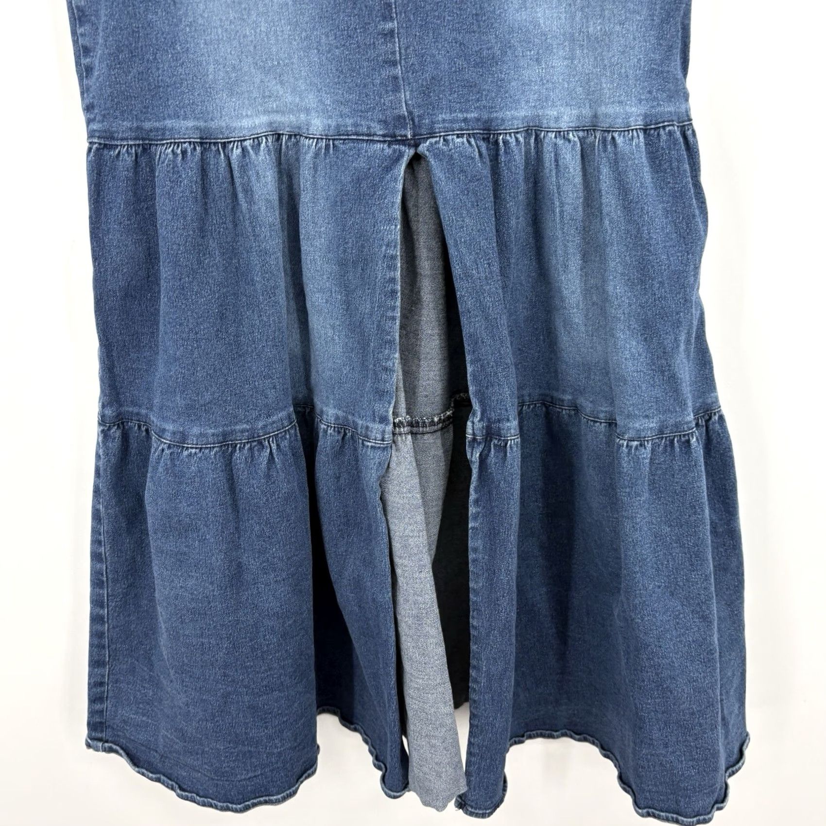 Vintage VINTAGE Y2K Maxi Skirt Women 0 Small Denim Cowgirl Western Festival Tiered Slit Size 28" / US 6 / IT 42 - 5 Thumbnail