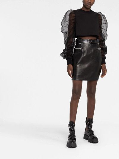 Alexander McQueen o1y0325 Mini Skirt in Black Size 26" / US 2 / IT 38 - 2 Thumbnail