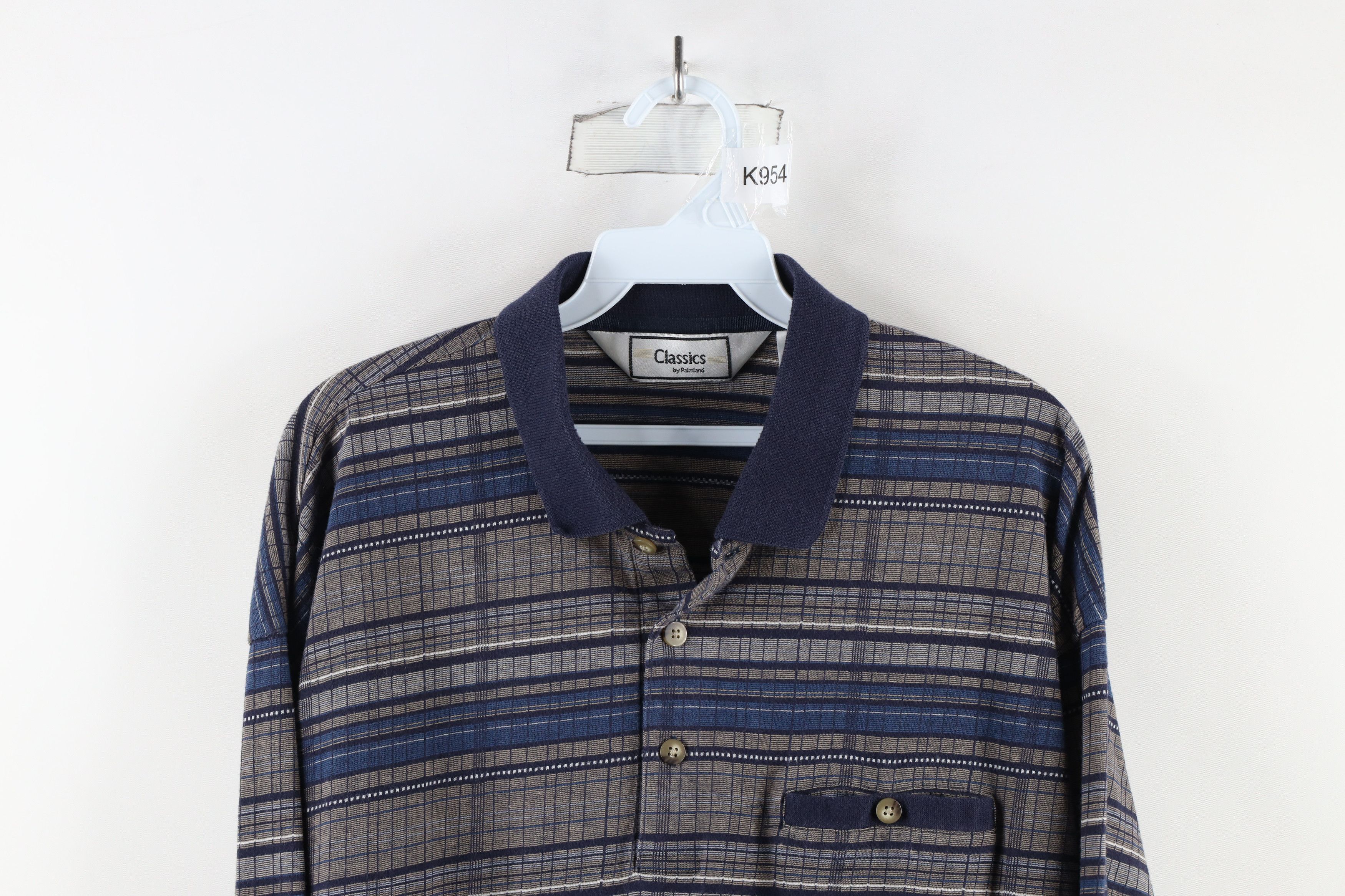 Vintage Vintage 90s Streetwear Knit Long Sleeve Pullover Polo Shirt Size US XL / EU 56 / 4 - 2 Thumbnail