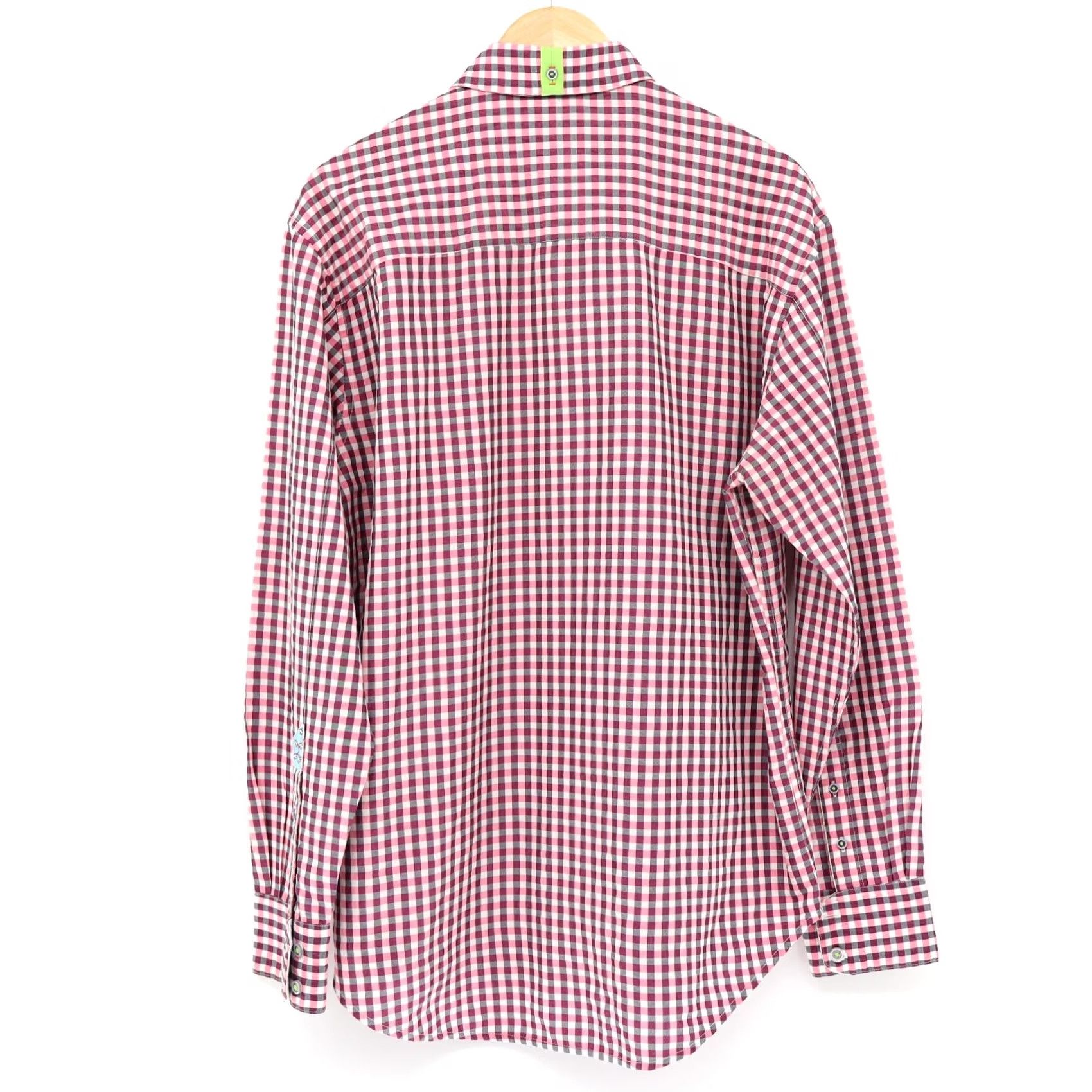 Robert Graham Robert Graham X Men's Pink Black Checked Flip Cuff Long Sleeve Shirt XL Size Multicolor Cotton Nylon Polyester Buttons Up Size US XL / EU 56 / 4 - 2 Thumbnail