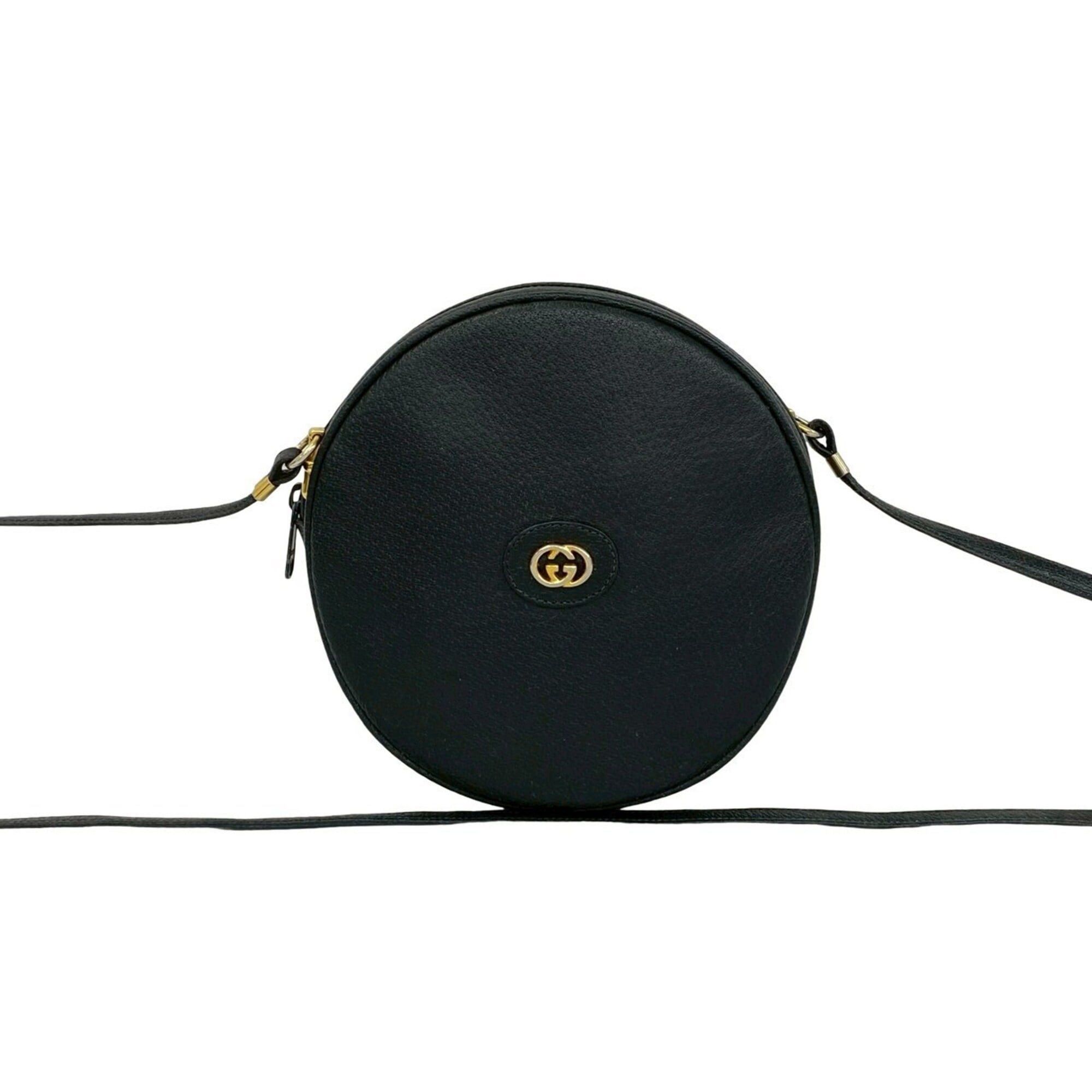 Gucci GUCCI Vintage GG Logo Leather Mini Shoulder Bag/Pouch (Black) - Old Gucci style, featuring logo hardware. (k15-6) Size ONE SIZE - 1 Thumbnail