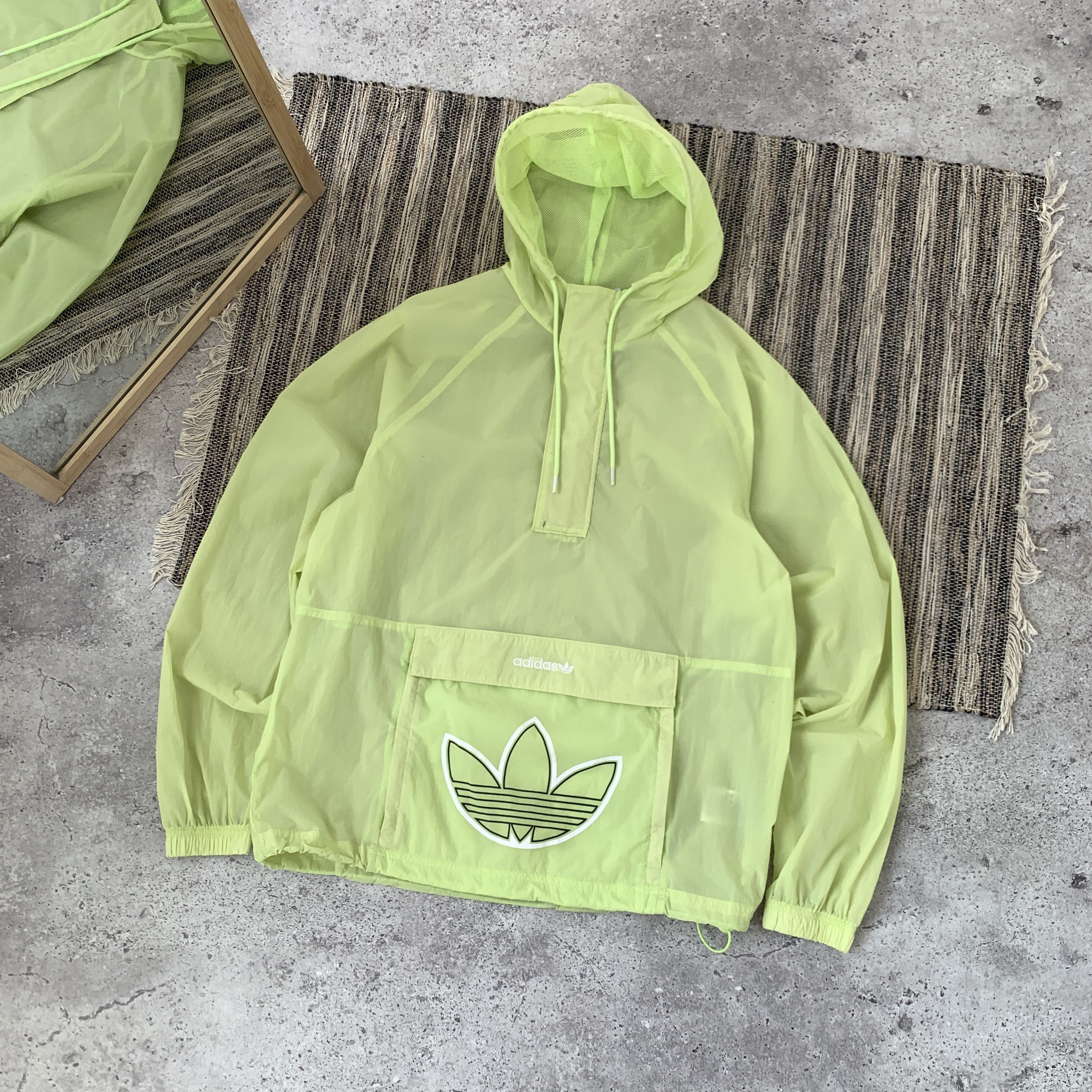 Adidas Adidas Originals Neon Green Light Anorak Graphic Jacket Grailed