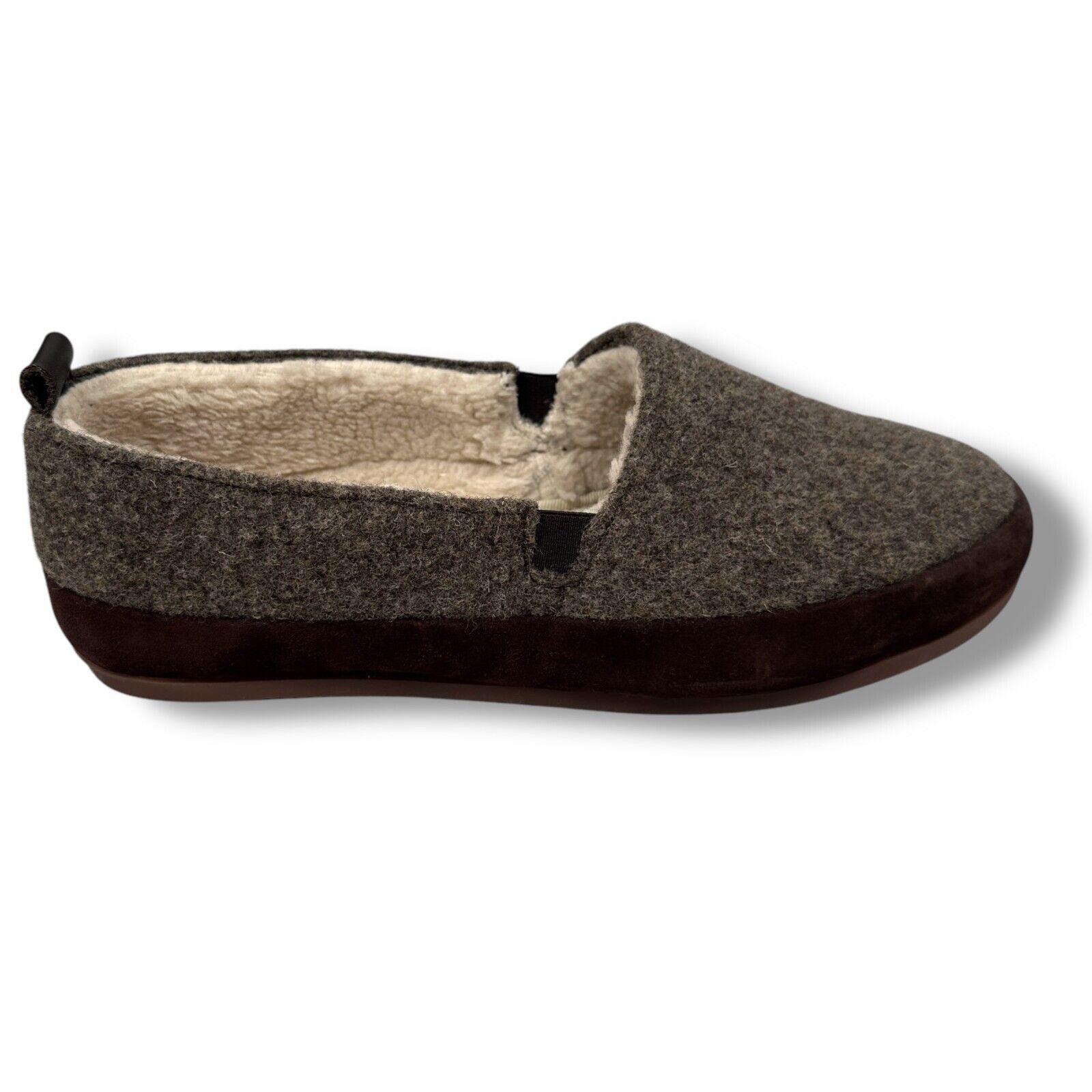 Mulo Shearling Suede Loafer Mens US 9 Brown Slipper Shoe