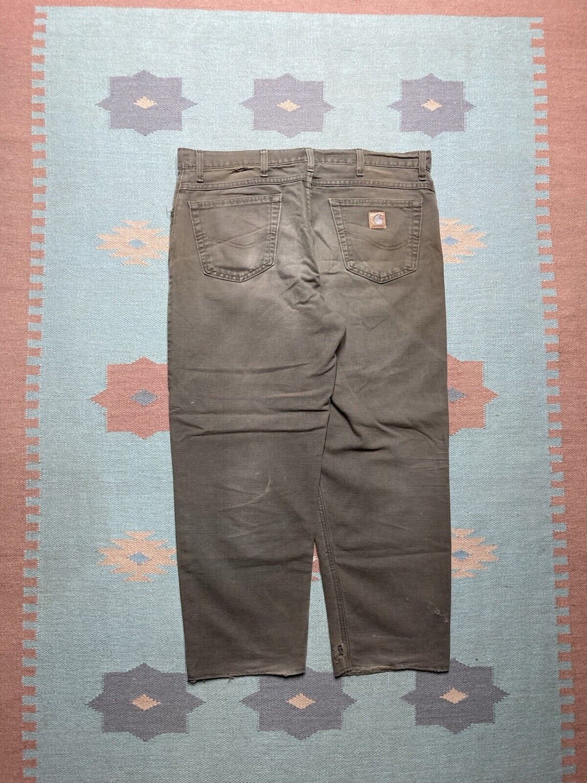 Carhartt × Vintage VTG carhartt canvas work pants baggy skater distressed 38x28 Size US 38 / EU 54 - 1 Thumbnail