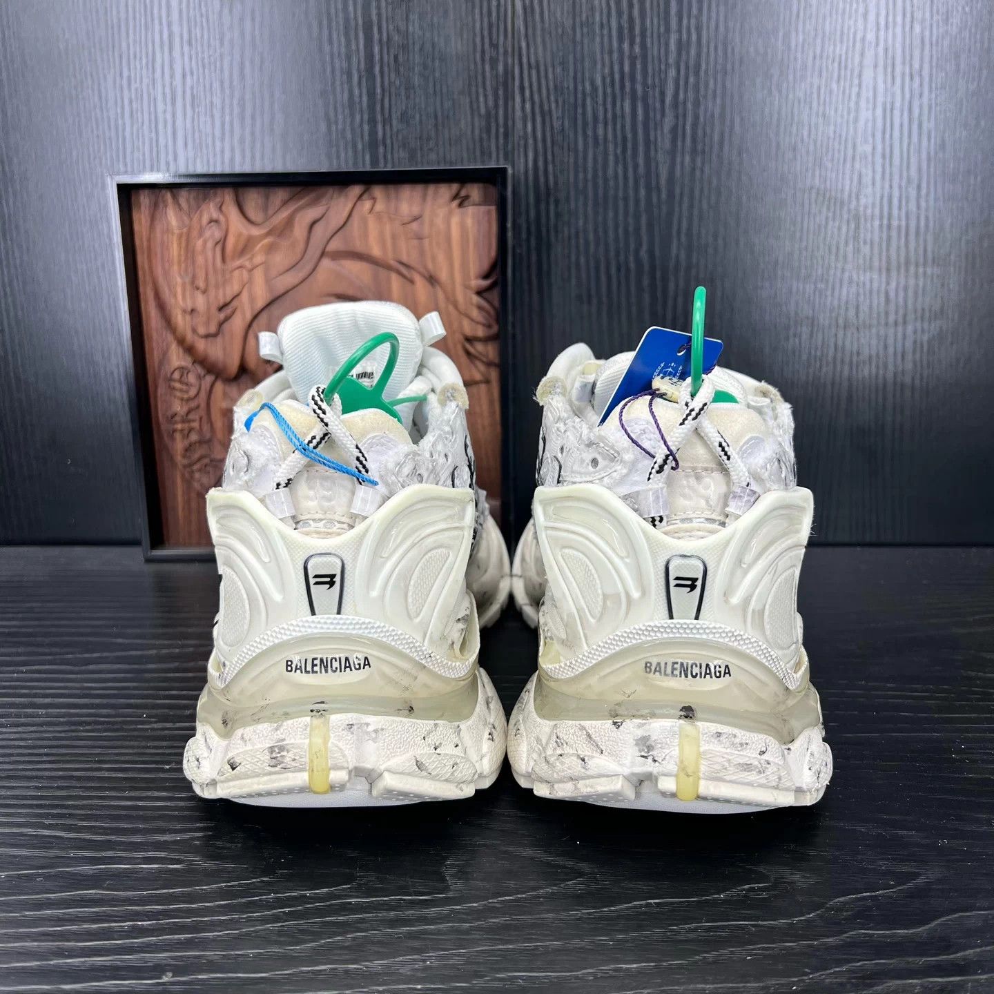 Balenciaga Balenciaga Runner Distressed Black & White Like New Size US 6 / EU 39 - 4 Thumbnail