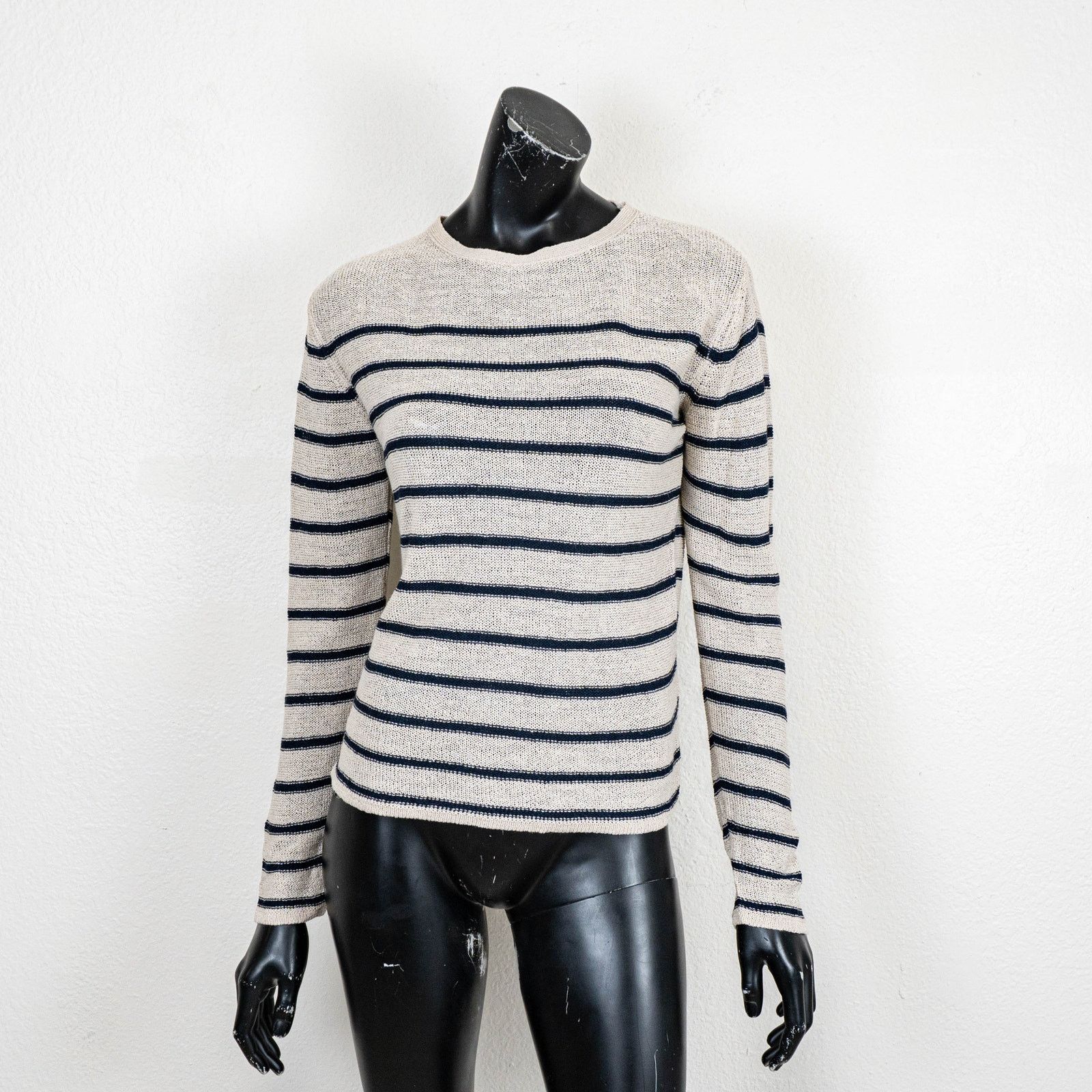 A.P.C. A.P.C. Linen Breton Striped open knit pullover size XS Size XS / US 0-2 / IT 36-38 - 2 Thumbnail