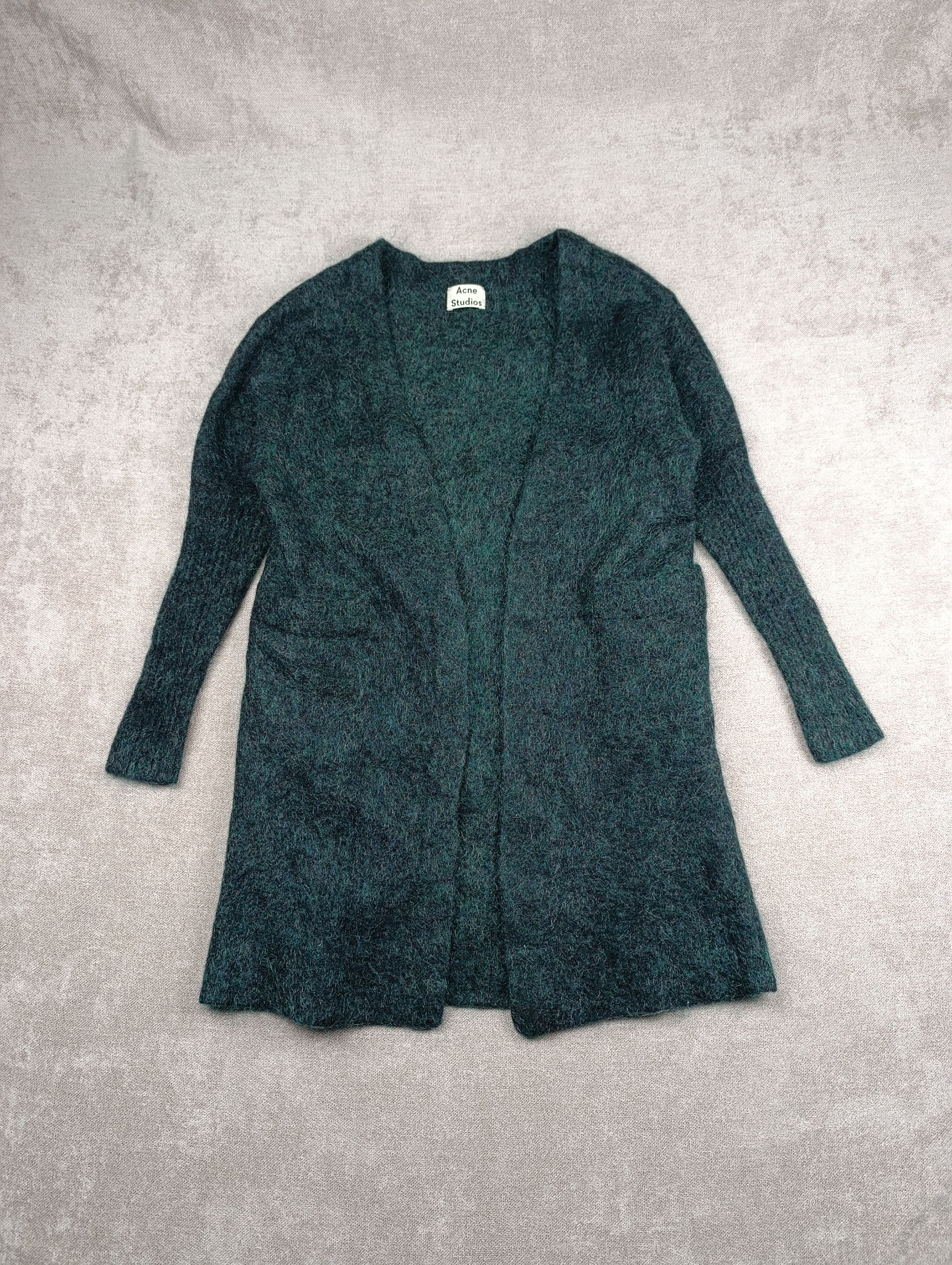 Acne Studios ACNE STUDIOS WOMENS MOHAIR WOOL CARDIGAN RAYA PAW14 GREEN Size XS / US 0-2 / IT 36-38 - 1 Thumbnail