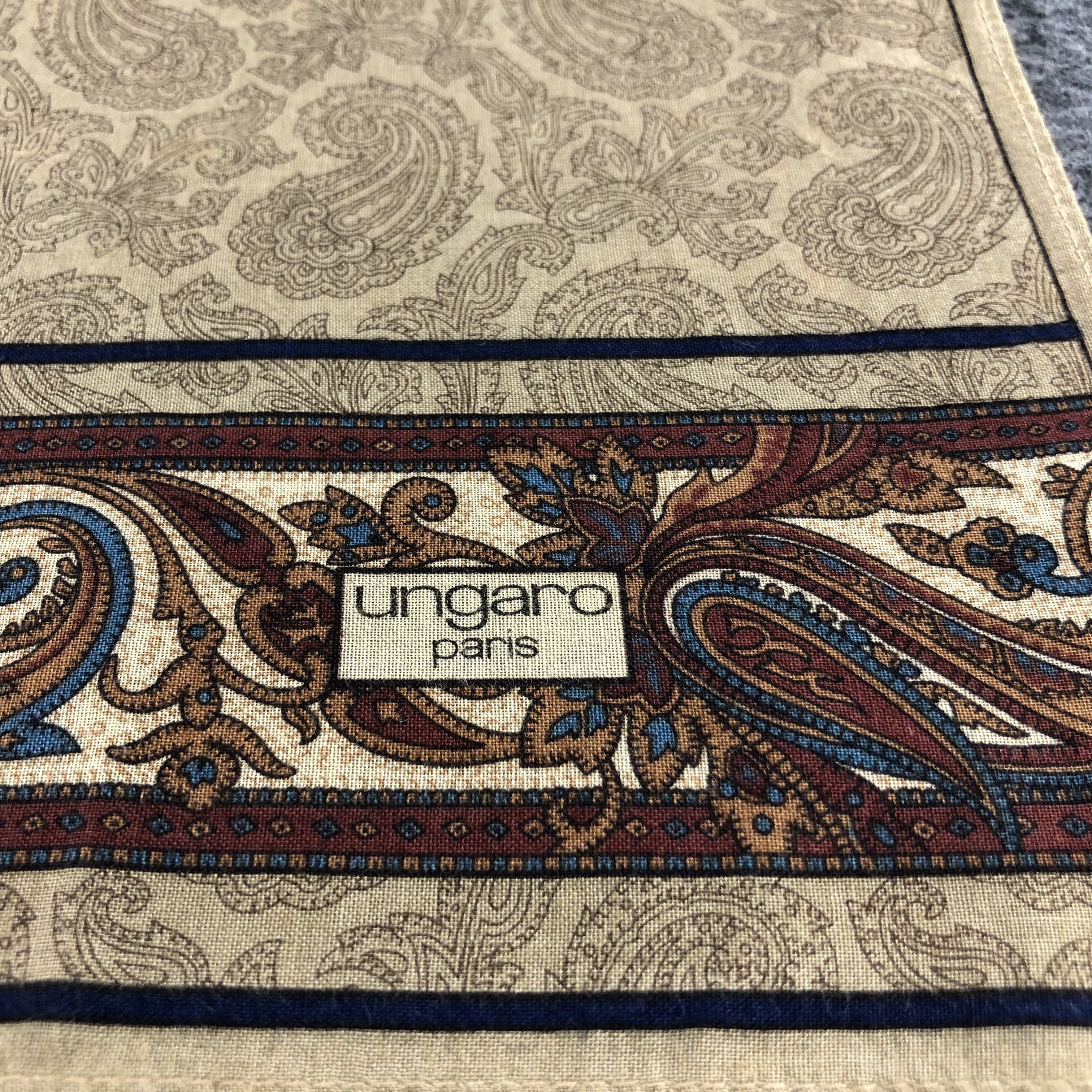 Emanuel Ungaro Ungaro Paris Paisley Handkerchief Neckerchief Bandana H1415 Size ONE SIZE - 3 Thumbnail