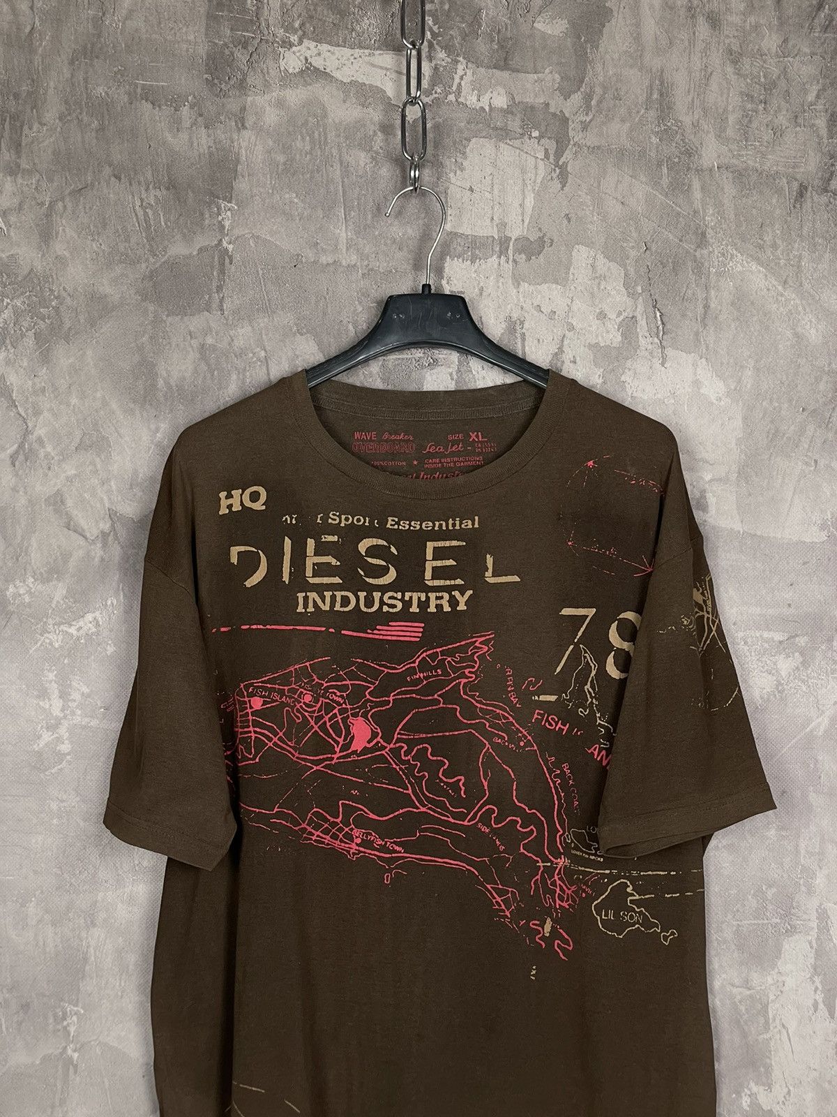 Diesel × Vintage Diesel Industry Vintage Japanese Style Brown Rare T shirt Size US XL / EU 56 / 4 - 2 Thumbnail