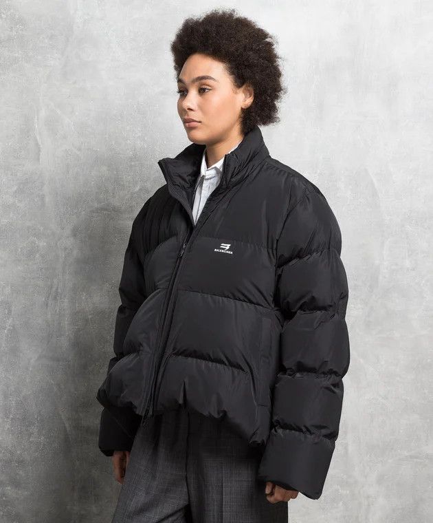 Balenciaga o1mt1gz0824 Sporty B C-Shape Puffer Jacket in Black Size S / US 4 / IT 40 - 2 Thumbnail