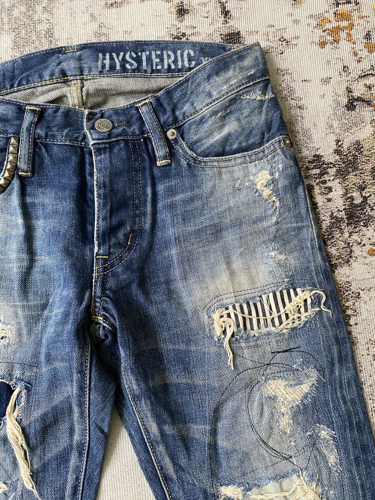 Hysteric Glamour Hysteric Glamour Japan Distressed Patchwork Selvedge Denim Size US 28 / EU 44 - 10 Thumbnail