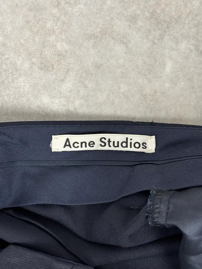 Acne Studios AW2015 Acne Studios Navy Slim Wool Drifter Trousers Size US 30 / EU 46 - 9 Thumbnail