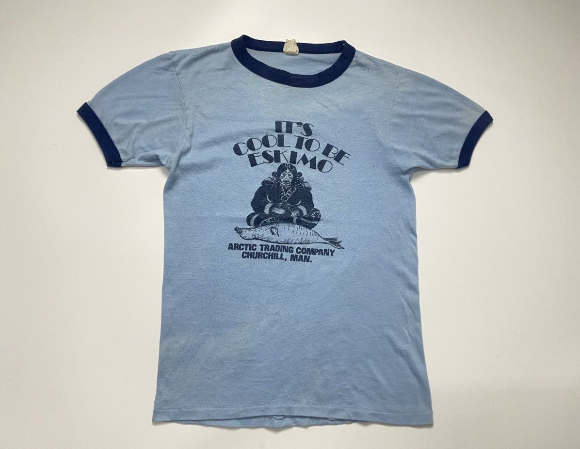 Vintage Rare Vintage Eskimo native red indian ringer tee Size US S / EU 44-46 / 1 - 2 Thumbnail
