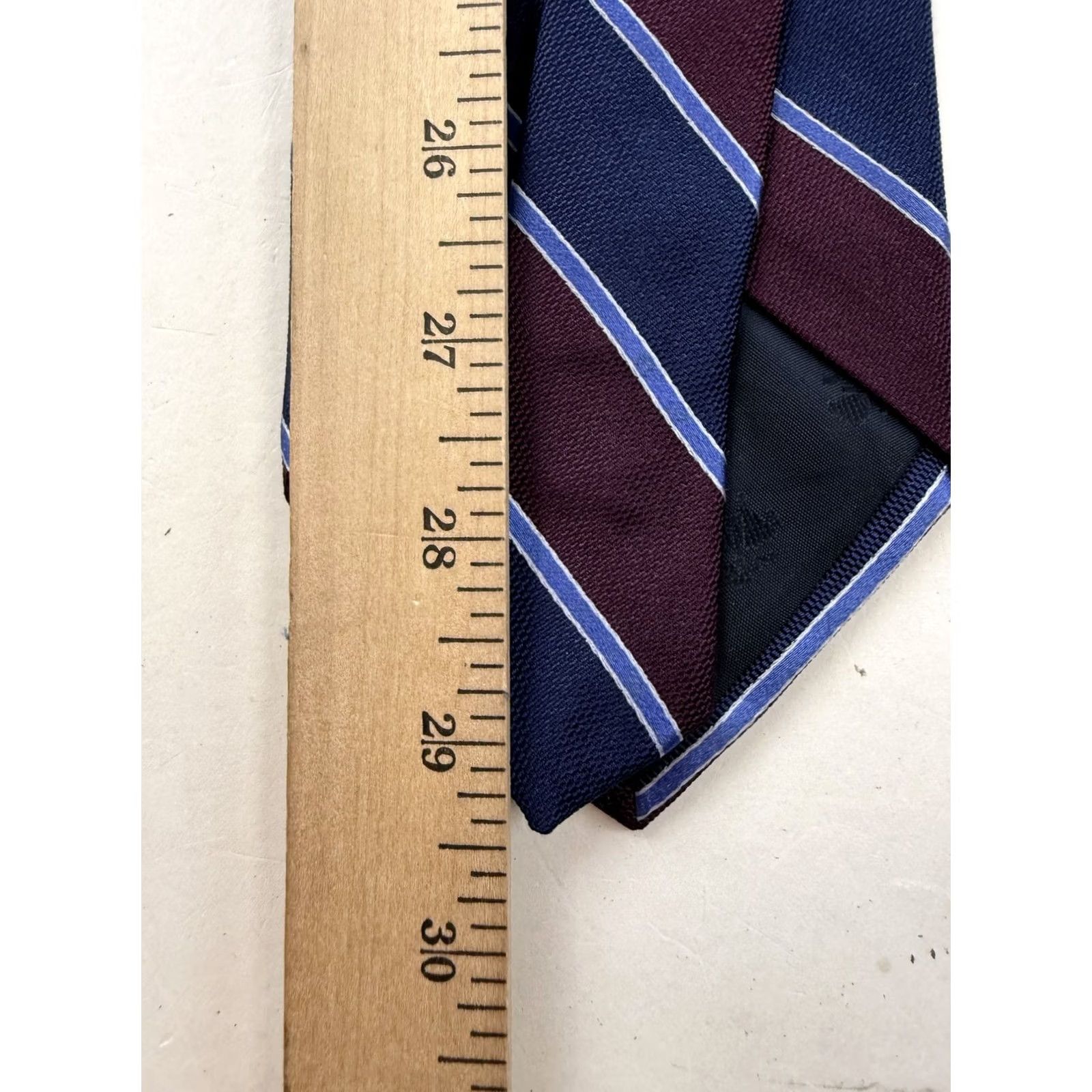Brooks Brothers Brooks Brothers Makers Tie Mens One Size Blue Burgundy Silk Striped Made In USA Size ONE SIZE - 6 Thumbnail