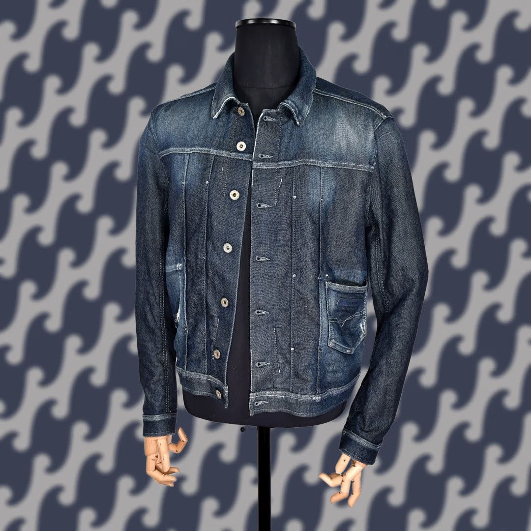 Diesel DIESEL Juzicon Denim Jacket L Blue Mens Jacket Distressed Biker Casual 100% Genuine 93% Cotton 6% Polyester 1% Elastane Regular Size Type: L Size US L / EU 52-54 / 3 - 1 Thumbnail