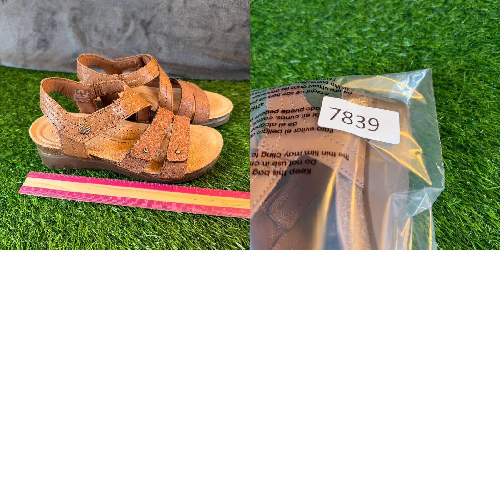 Clarks Clarks Sandals Caleene Clara Tan Wedge Strappy Adjustable 6.5 Womens Summer Casual Slide Shoes Womens Size US 7 / IT 37 - 9 Thumbnail