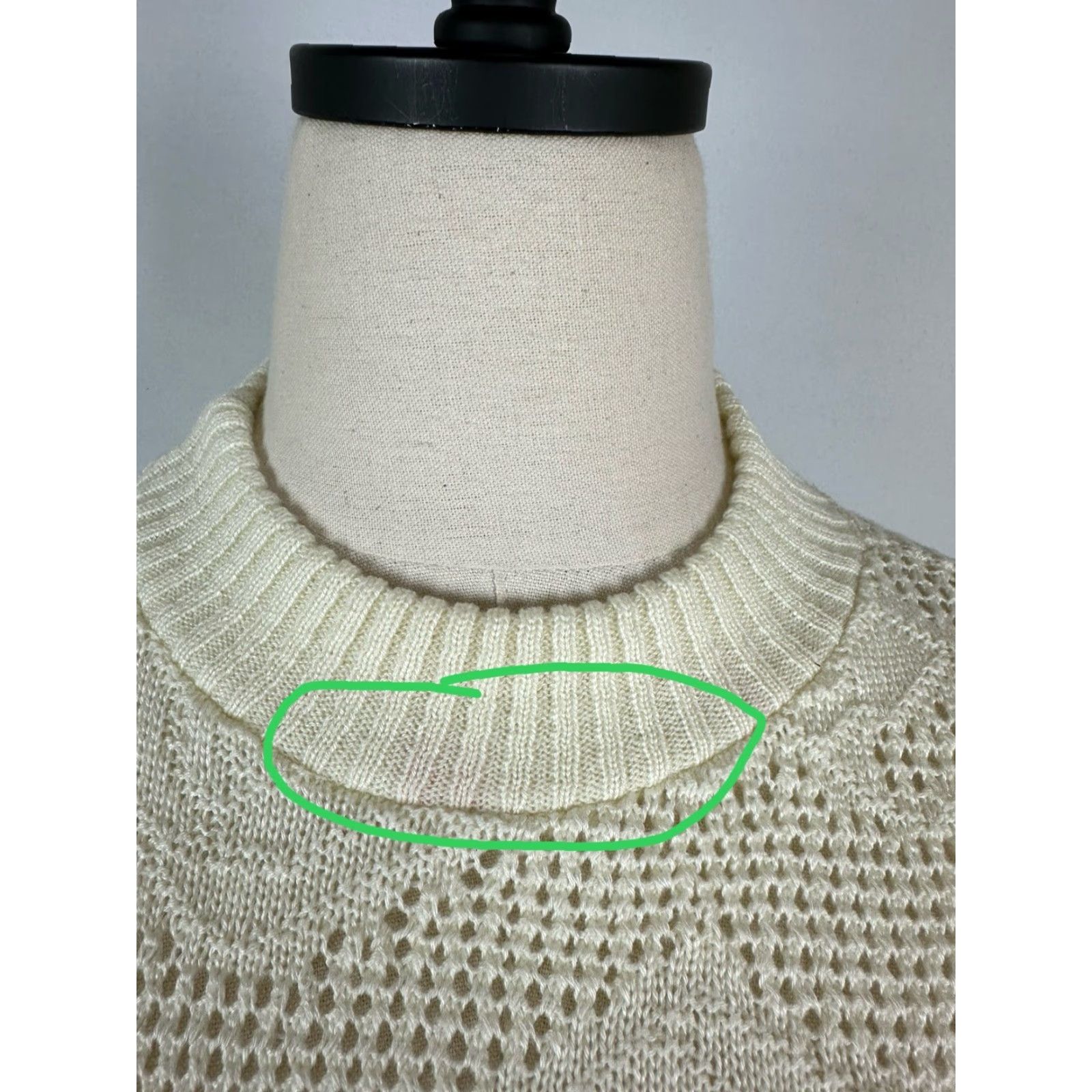 Vintage VINTAGE Unbranded Sweater Womens Open Knit Ivory Crewneck 80s 90s Geometric Long Sleeve Medium Size M / US 6-8 / IT 42-44 - 4 Thumbnail