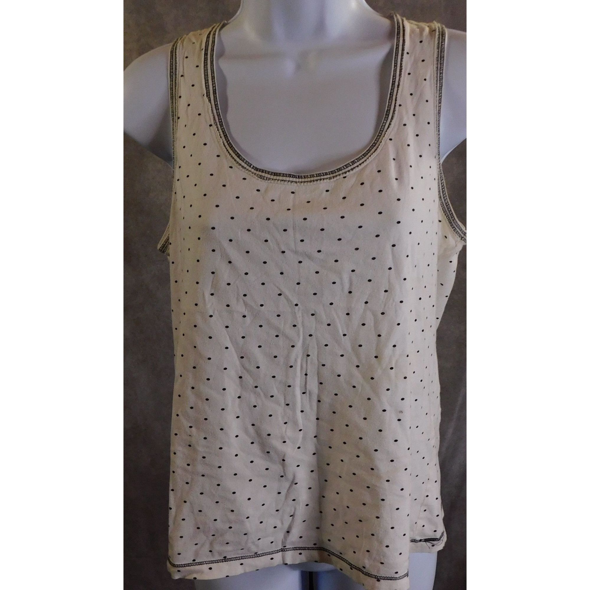 H&M H&M Casual White Tank Top With Black Spots Size M / US 6-8 / IT 42-44 - 1 Thumbnail