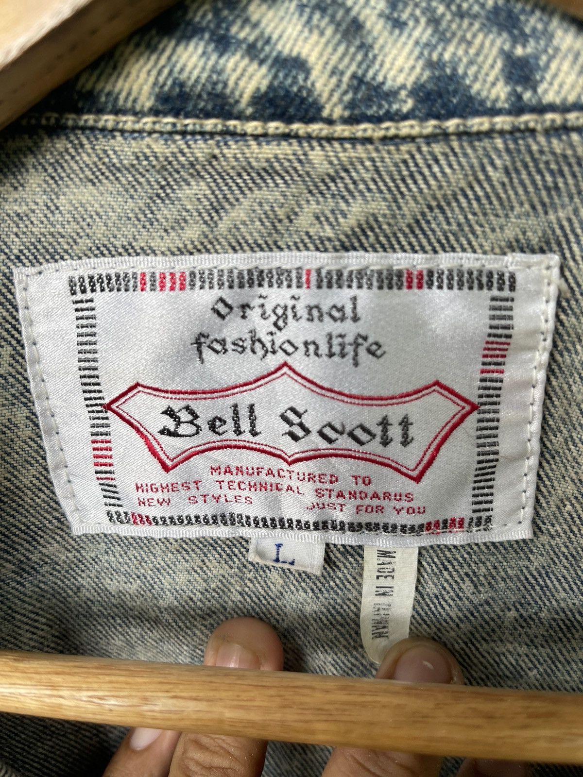 Designer Bell Scott Acid Wash Denim Jacket - Vintage 80s/90s Size US L / EU 52-54 / 3 - 17 Thumbnail