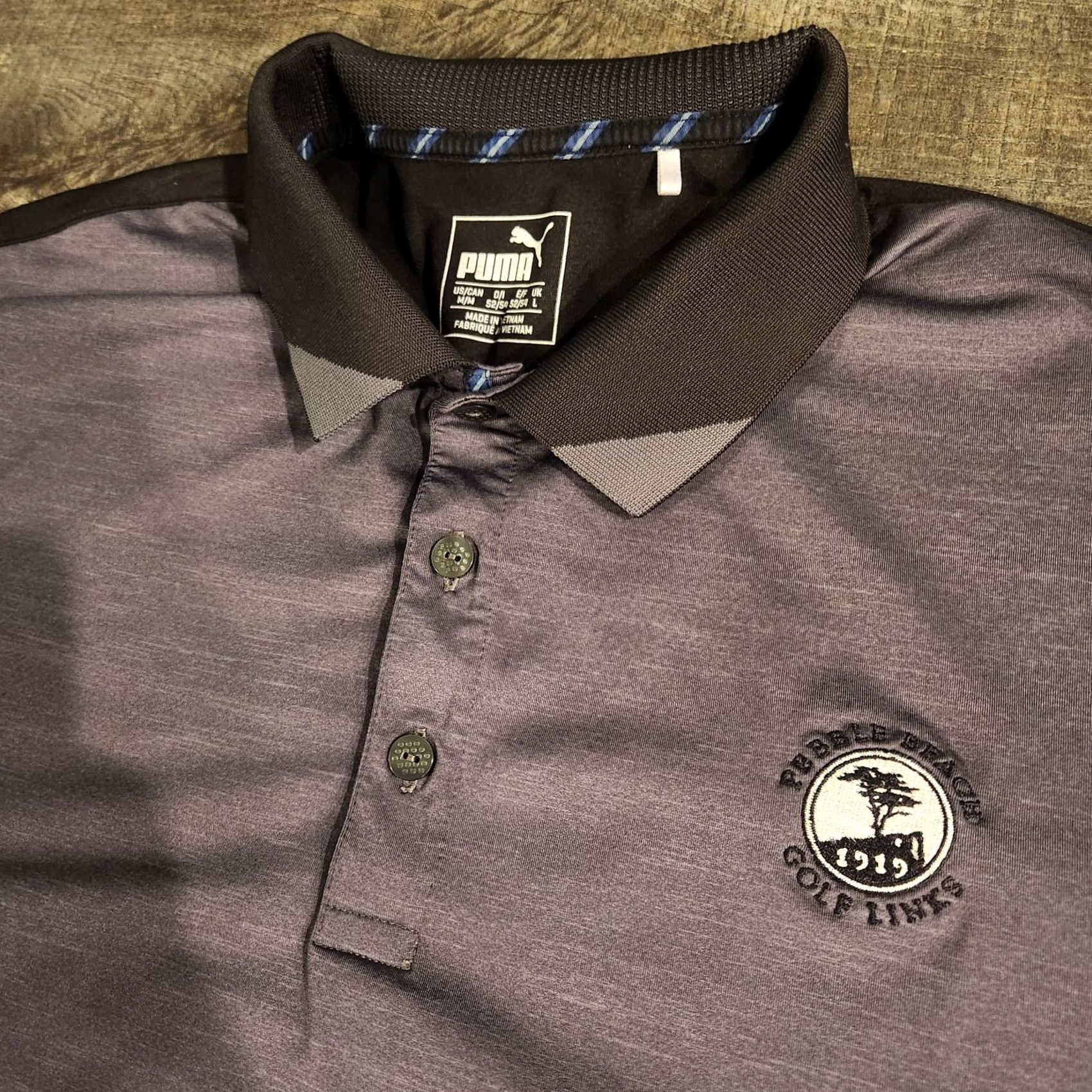 Puma PUMA Polo Shirt Men M Golf Performance Striped Gray Short Sleeve Logo Embroidered Size US M / EU 48-50 / 2 - 2 Thumbnail
