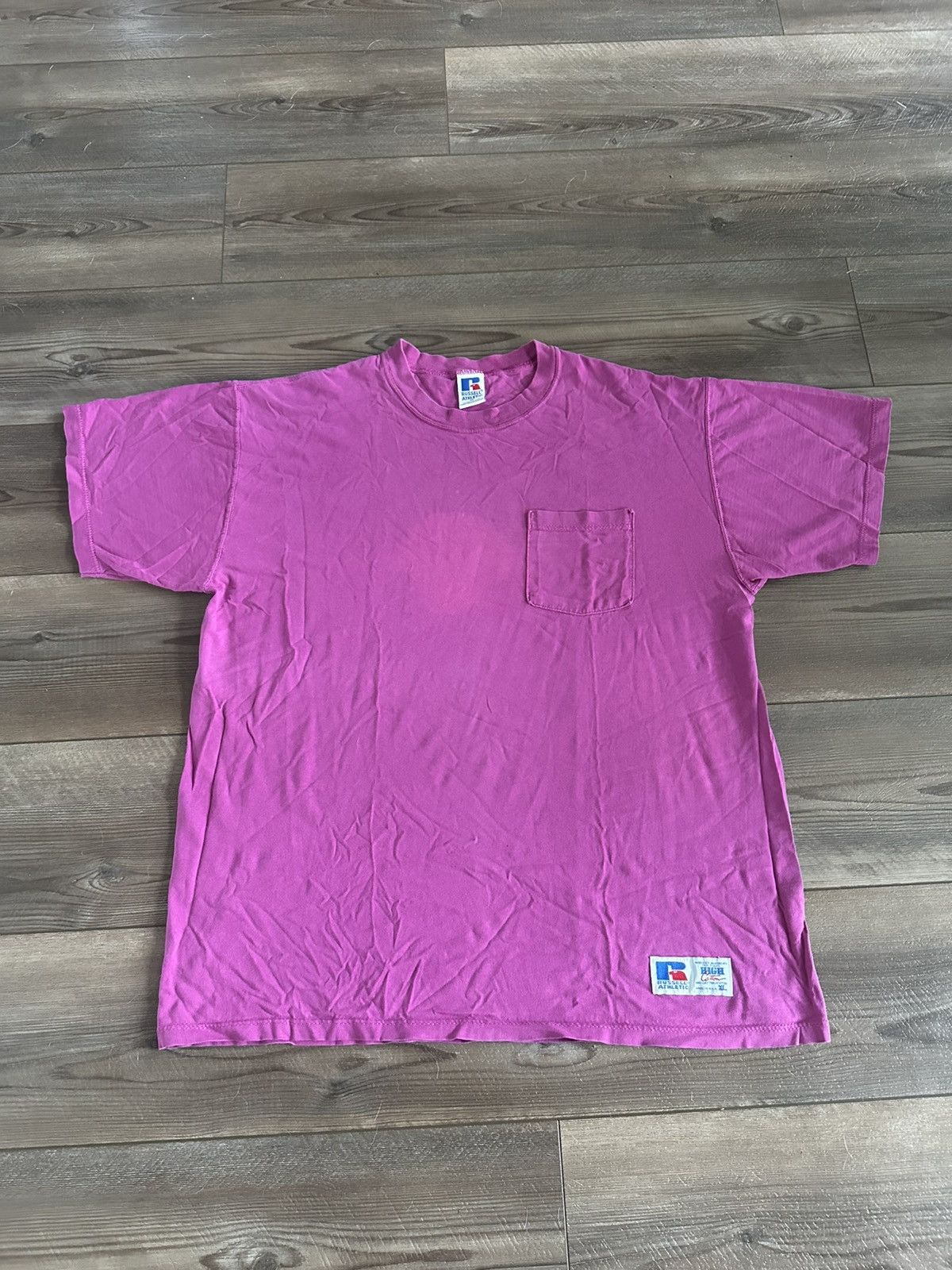 Russell Athletic 90s Vintage Russell Athletic Made in USA Faded Pocket Tee Size US XL / EU 56 / 4 - 1 Thumbnail