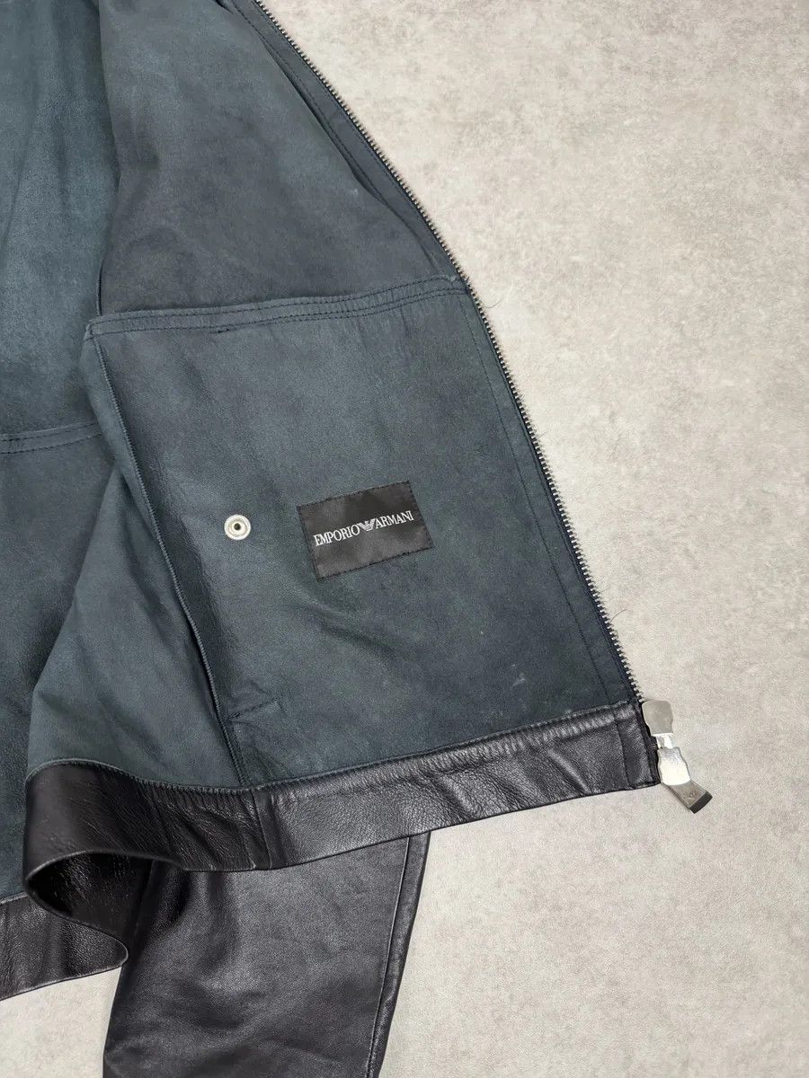 Emporio Armani SS2014 Emporio Armani Biker Symetric Black Leather Jacket Size US L / EU 52-54 / 3 - 8 Thumbnail