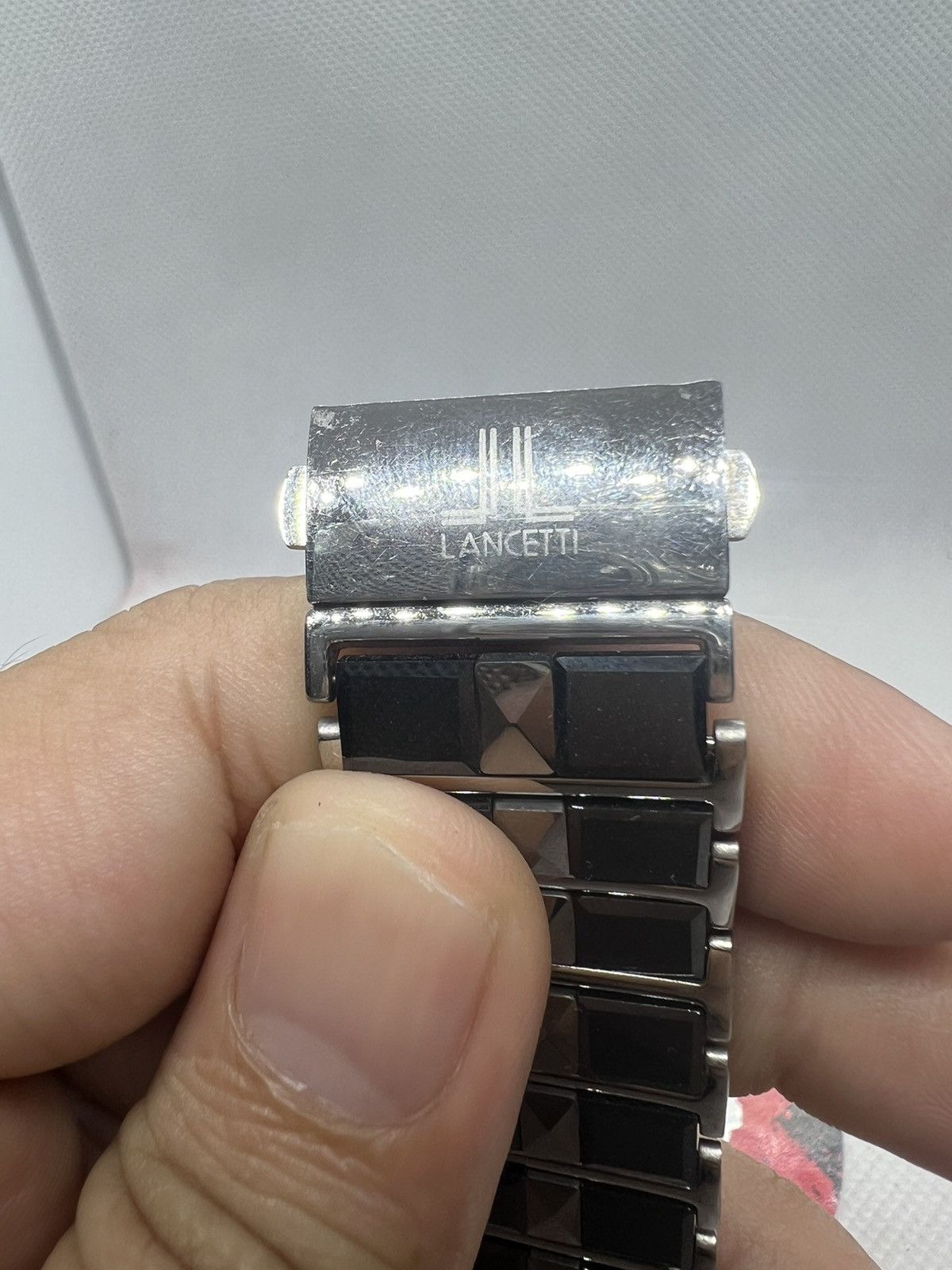 Vintage LANCETTI Tungsten Diamond Rectangular Black Men's Watch Size ONE SIZE - 9 Thumbnail