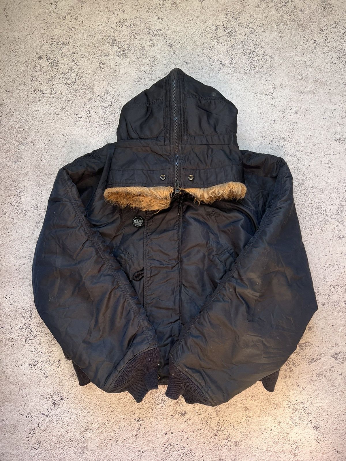 If Six Was Nine × Le Grande Bleu (L.G.B.) Y2K VINTAGE MOHAIR FUZZY FLUFFY FUR HOOD FAUX BOMBER JACKET Size US M / EU 48-50 / 2 - 2 Thumbnail