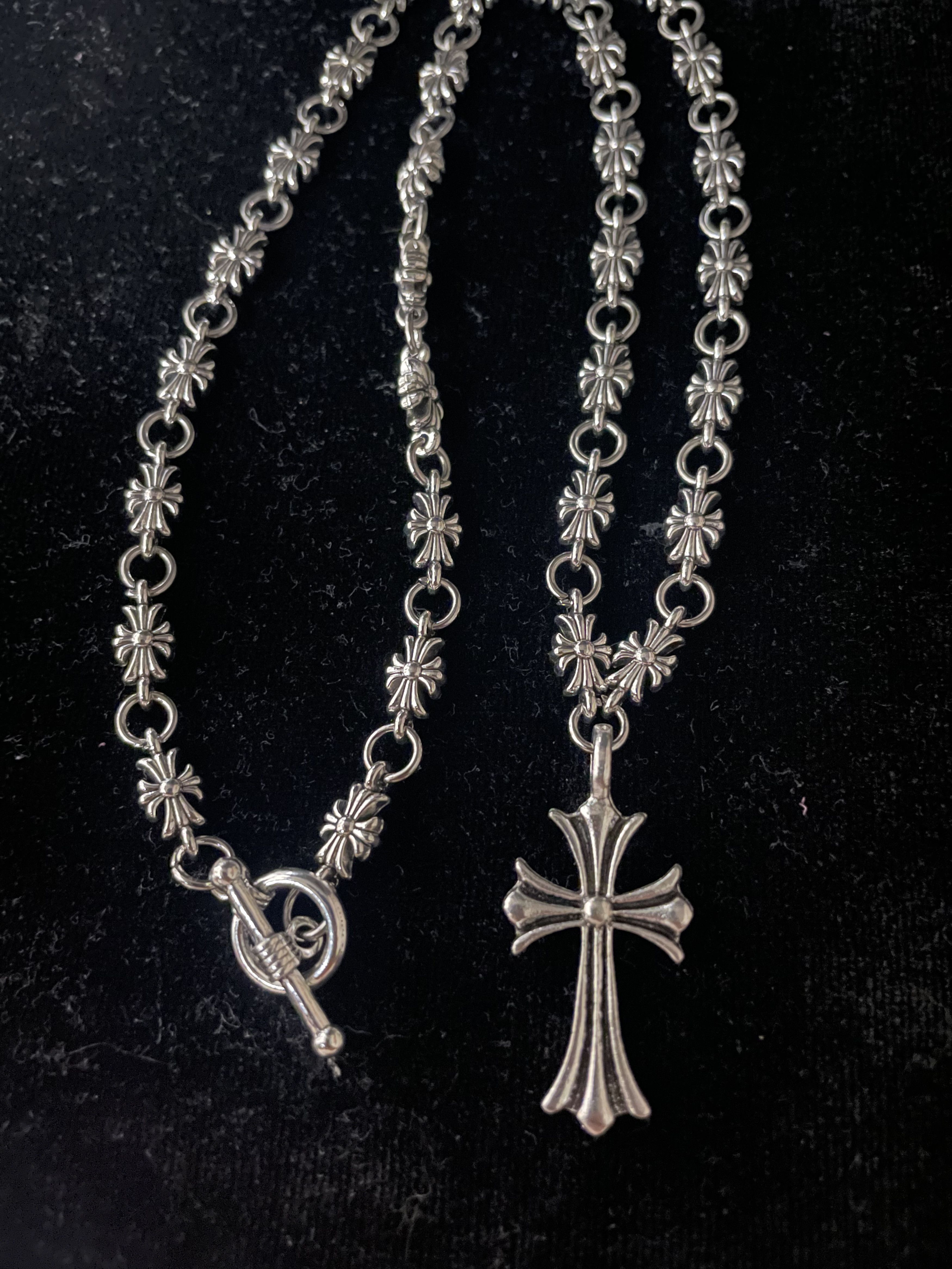 Other Chrome Hearts Style Y2k Cross Chain Necklace Grailed