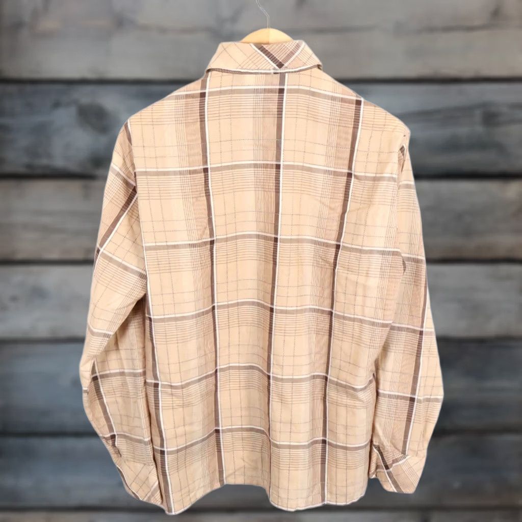 Sears VINTAGE Sears Kings Road Shirt Mens XL Beige Check Long Sleeve Button-Up 80s Retro Modern Casual Workwear Cotton Blend Polyester Blend Size US XL / EU 56 / 4 - 1 Thumbnail